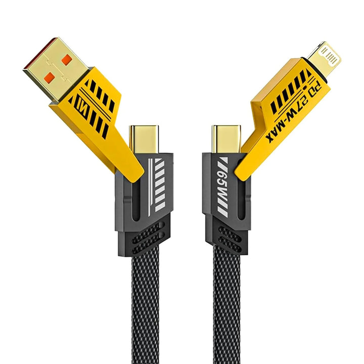 4-in-1 Fast Charging Cable - USB-C to Type-C & Lightning (1 Pc)