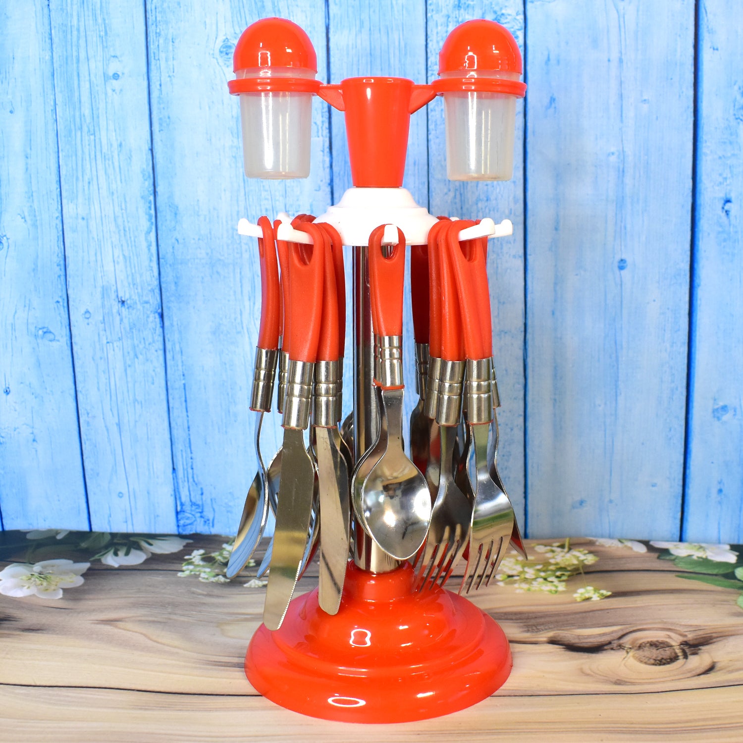 Luxury 26-Piece Stainless Steel Cutlery Set with Stand for Dining