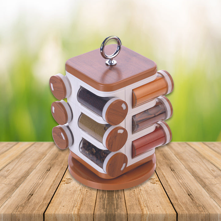 Ganesh Revolving Spice Rack – 12-Jar Masala Organizer Box