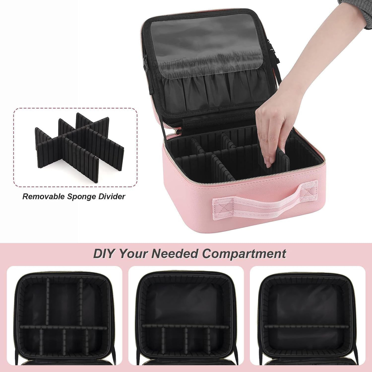 Pink LED Light Premium Makeup Organizer Box – Stylish Storage (1 Pc)