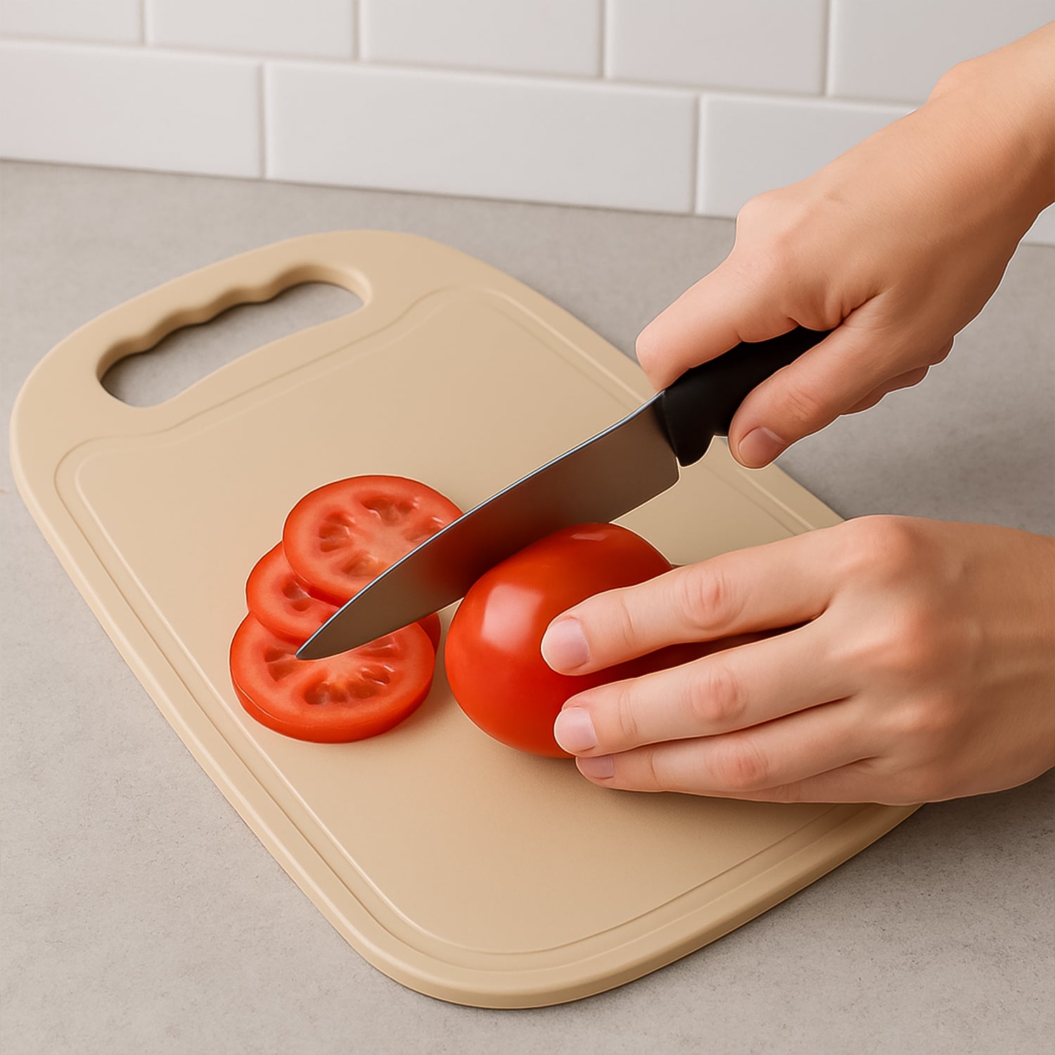 Durable Plastic Chopping Board (34x23 cm, 1 Pc)