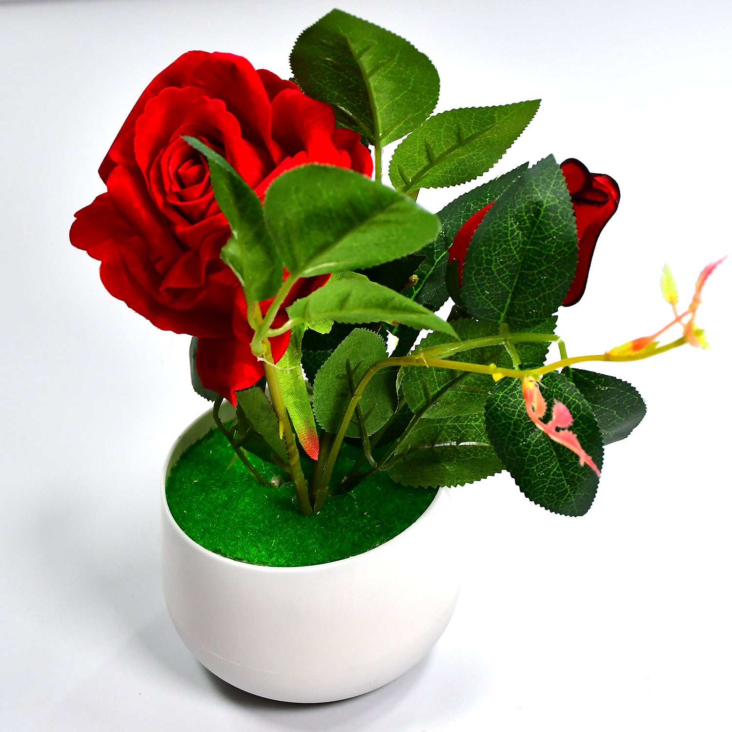 Artificial Rose Flower Plant with Pot | Home, Office & Gift Decor
