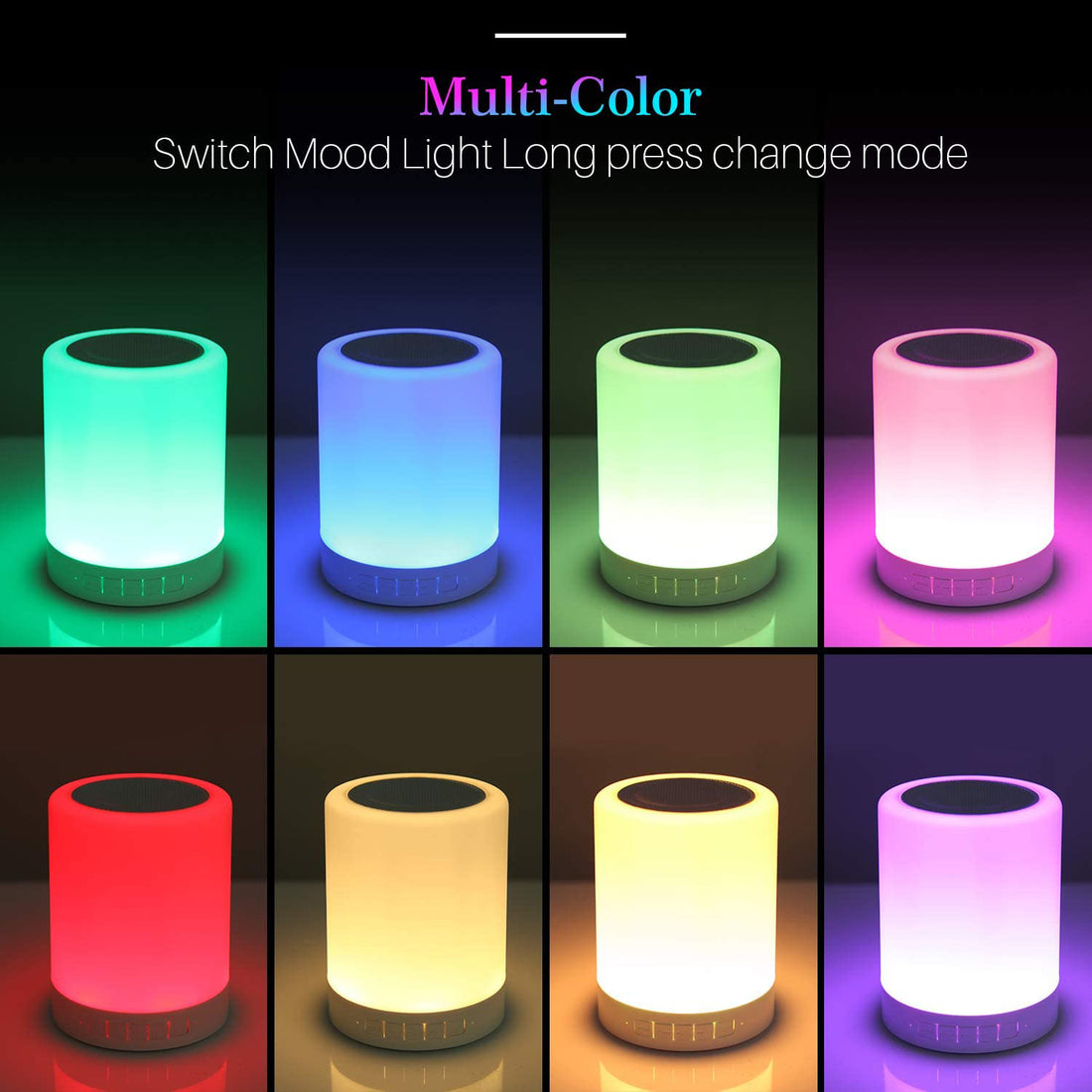 Wireless LED Night Light Touch Lamp with Built-in Speaker