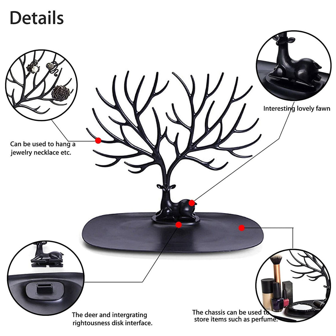 Deer-Shaped Jewelry Display Holder – Earring & Necklace Organizer (1 Pc)