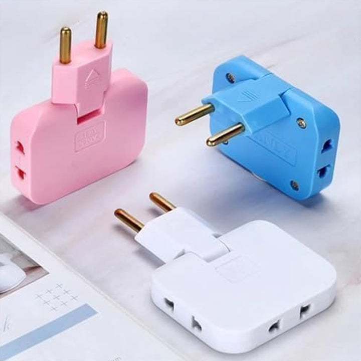Wireless 3-in-1 Foldable Wall Plug Adapter Socket Converter (1 Pc)