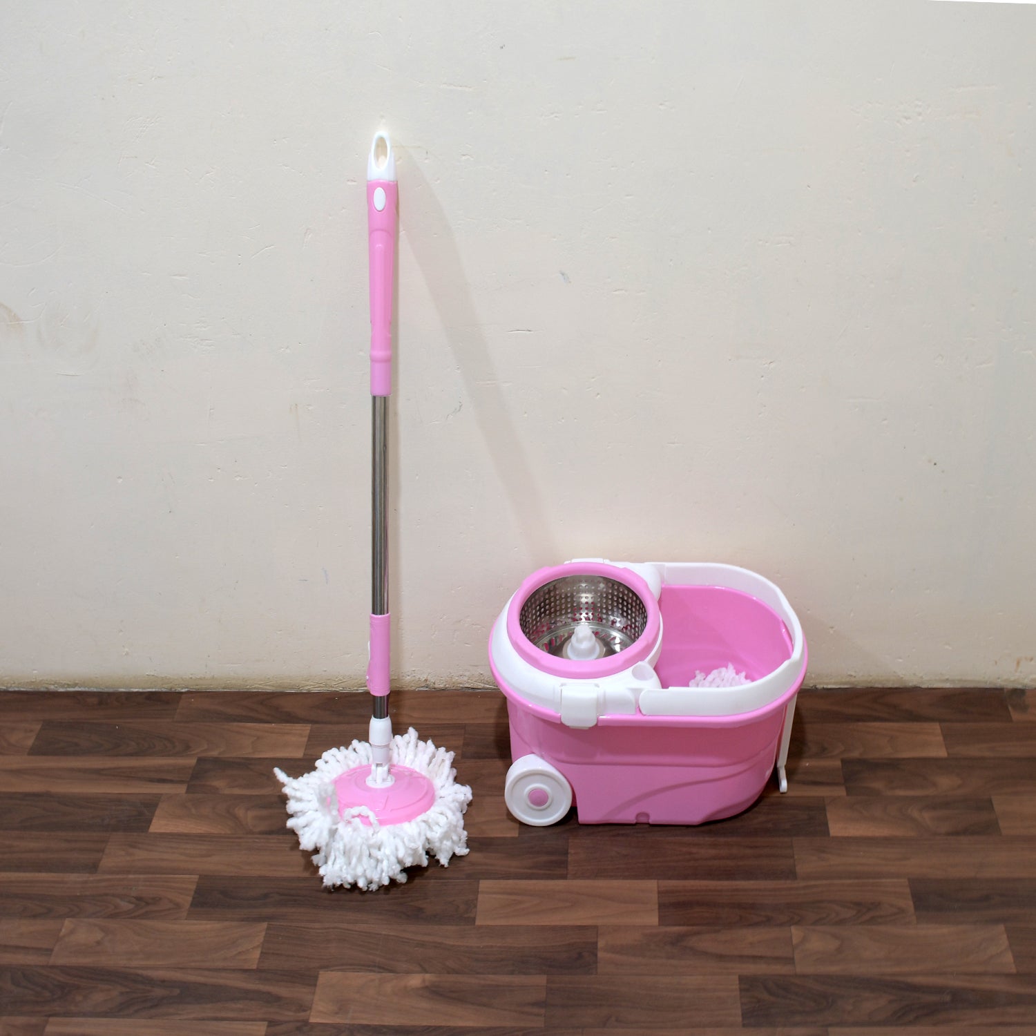 Spin Mop with Bucket – Steel Handle Floor Cleaner & Cleaning Tool Set