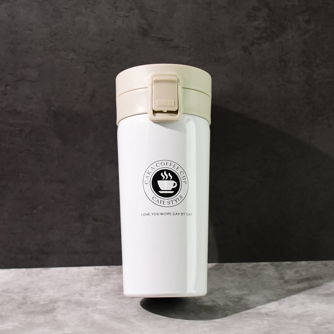 Stainless Steel Vacuum Coffee Flask – 400ml, Flip Lock Lid