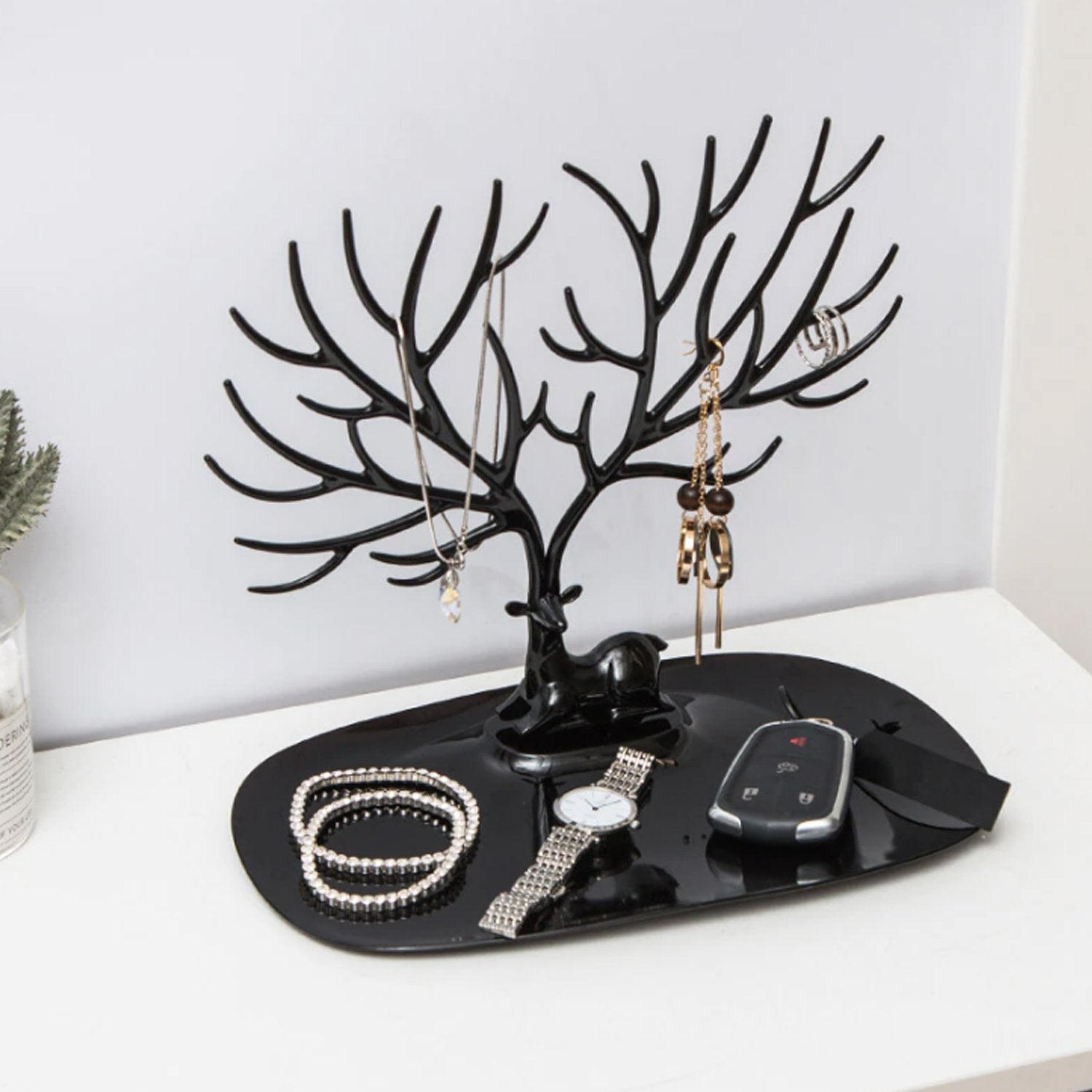 Deer-Shaped Jewelry Display Holder – Earring & Necklace Organizer (1 Pc)