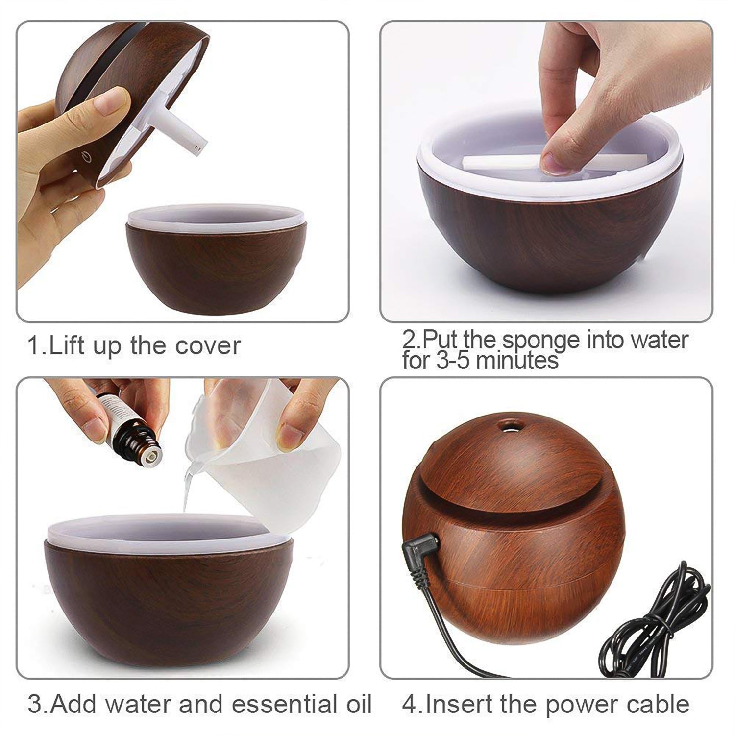 130ml USB Ultrasonic Aromatherapy Humidifier – Desktop Use (1 Pc)