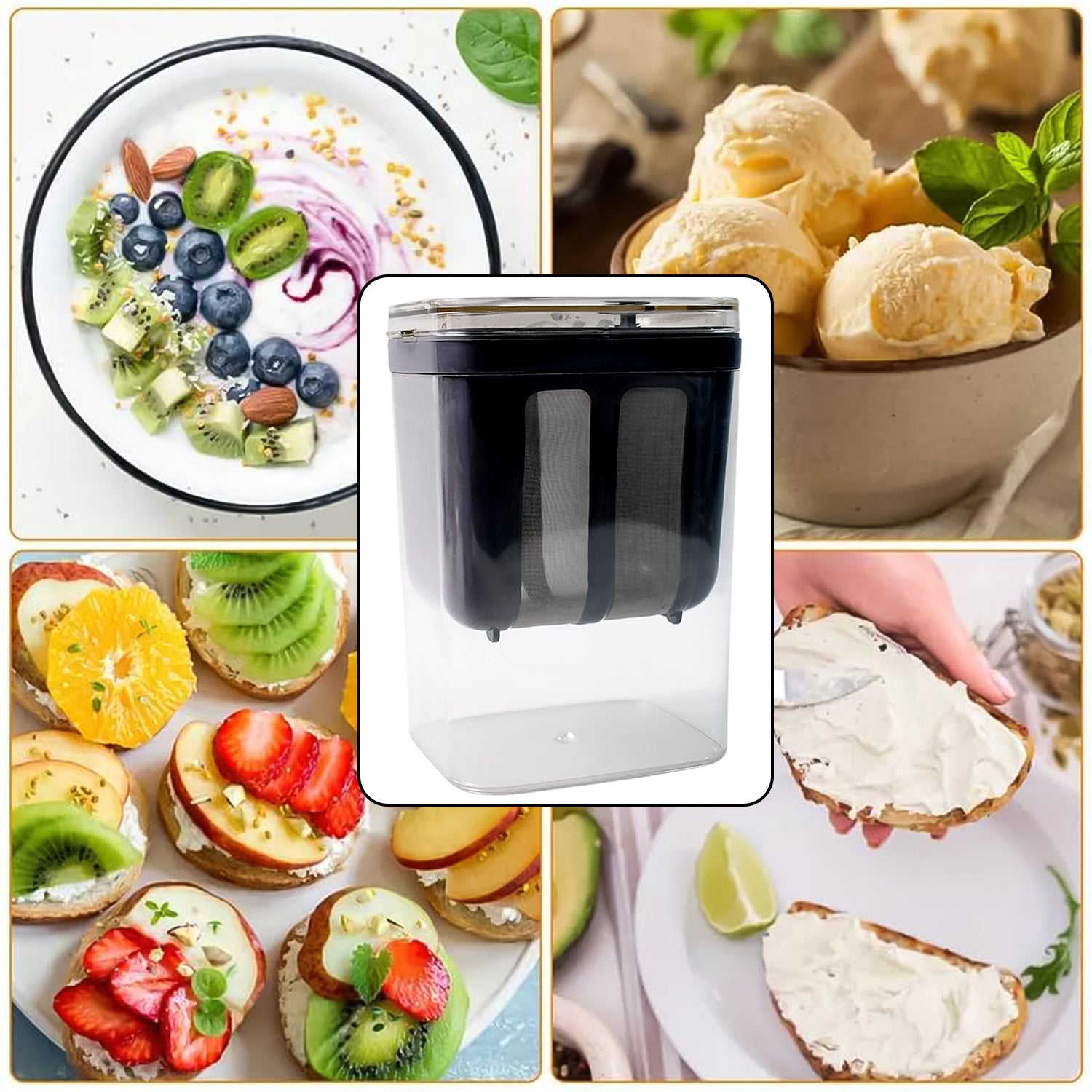 2-in-1 Multifunctional Yogurt Strainer with Storage Container – 1100ml