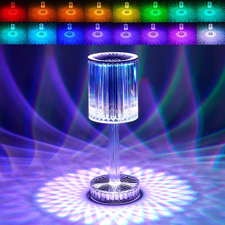 Crystal Touch Control Table Lamp with USB Charging – Nightstand Lamp