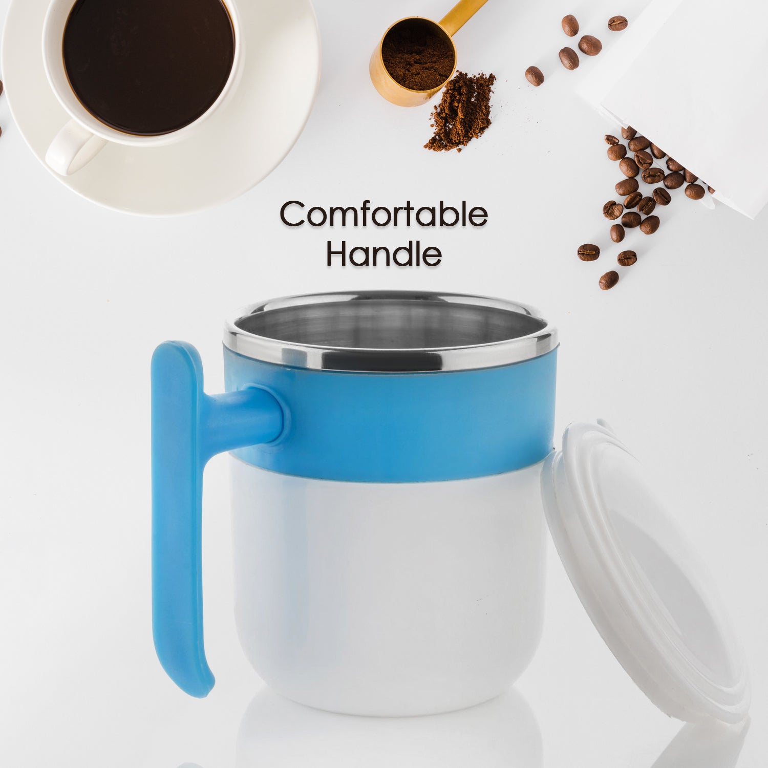 Stainless Steel Insulated Coffee Mug with Lid – Double Wall (1 Pc)