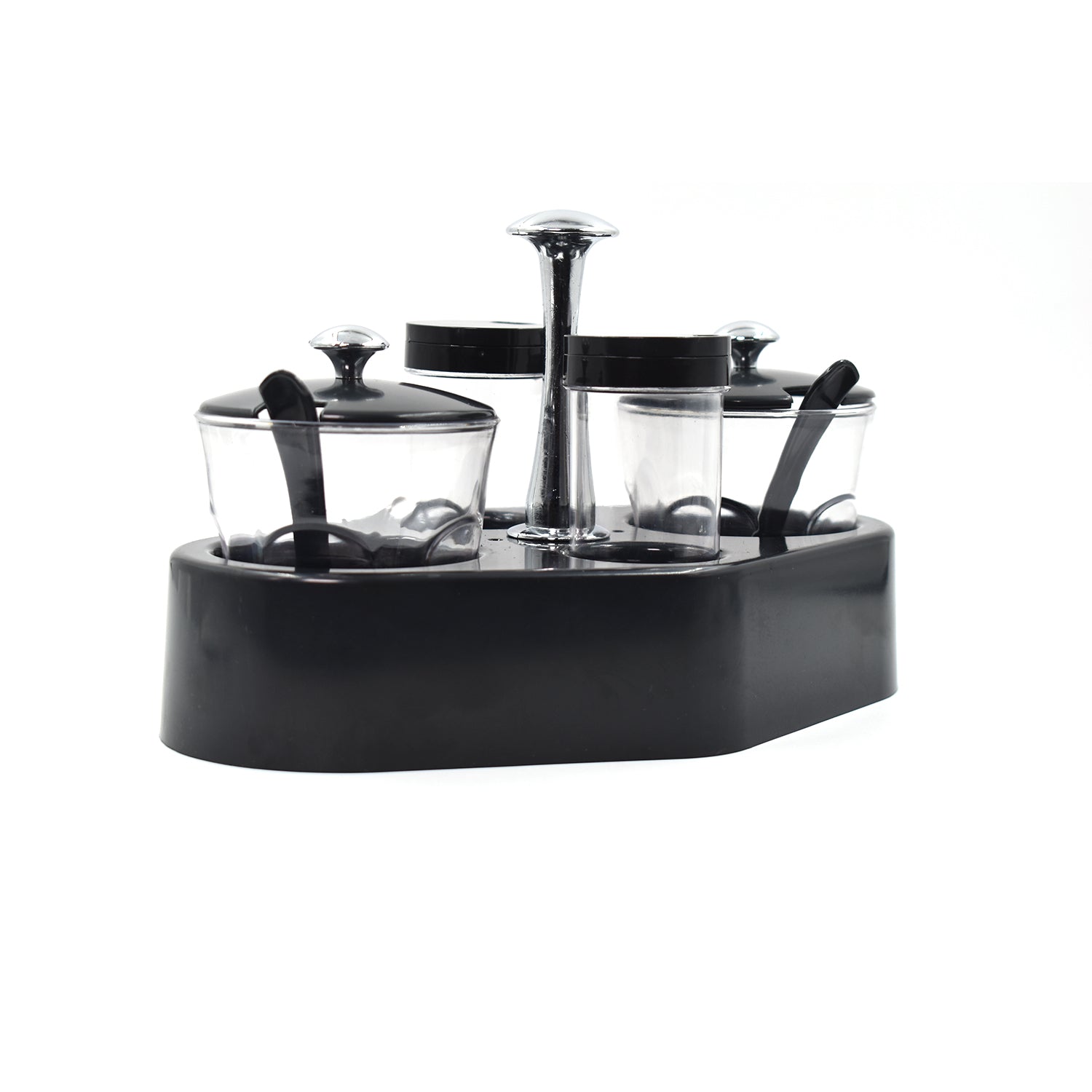 Ganesh Rendy Condiment Set with Transparent Spice Jar (Plastic)