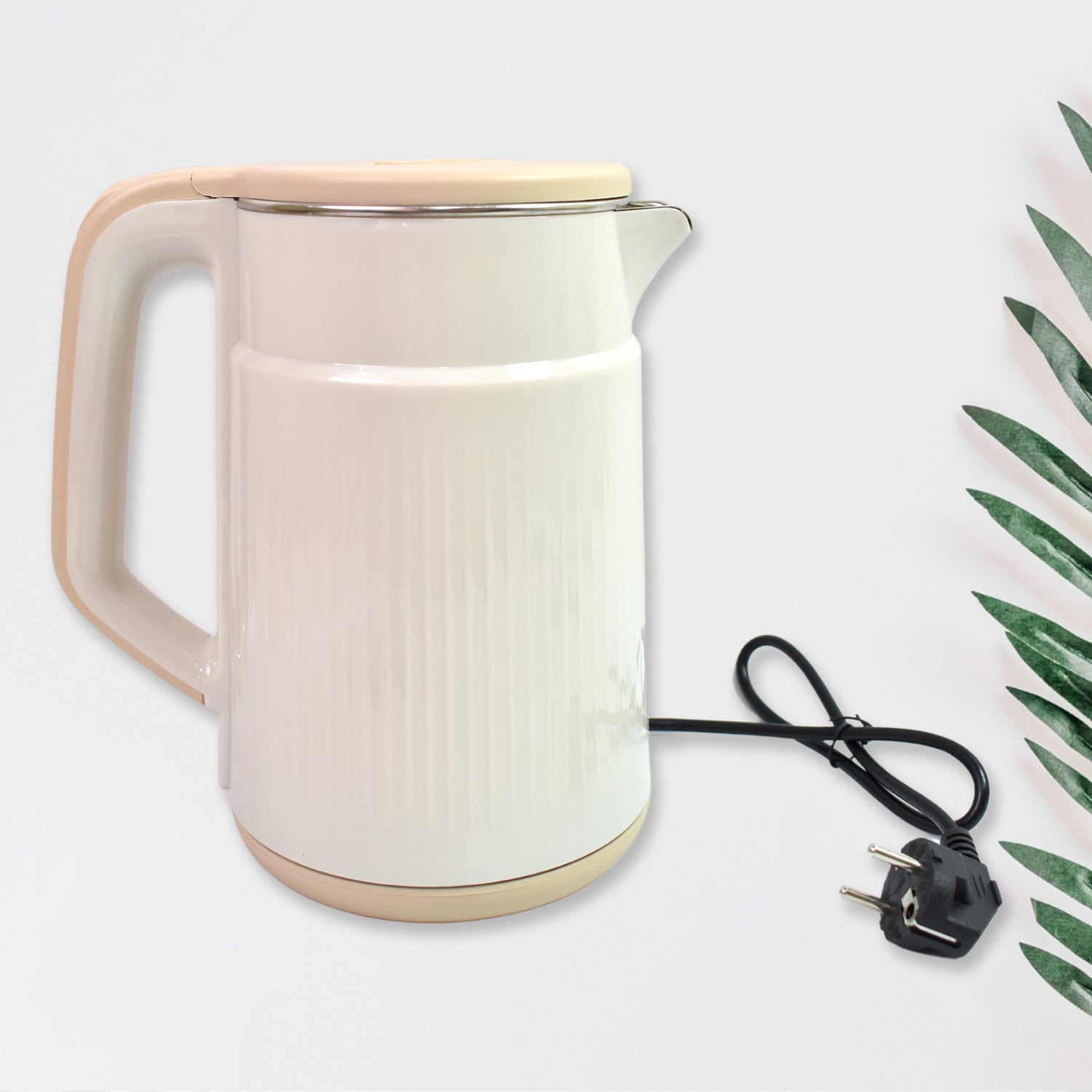 Electric Cordless Tea Kettle – Double Wall Stainless Steel, 2.3L, 1500W