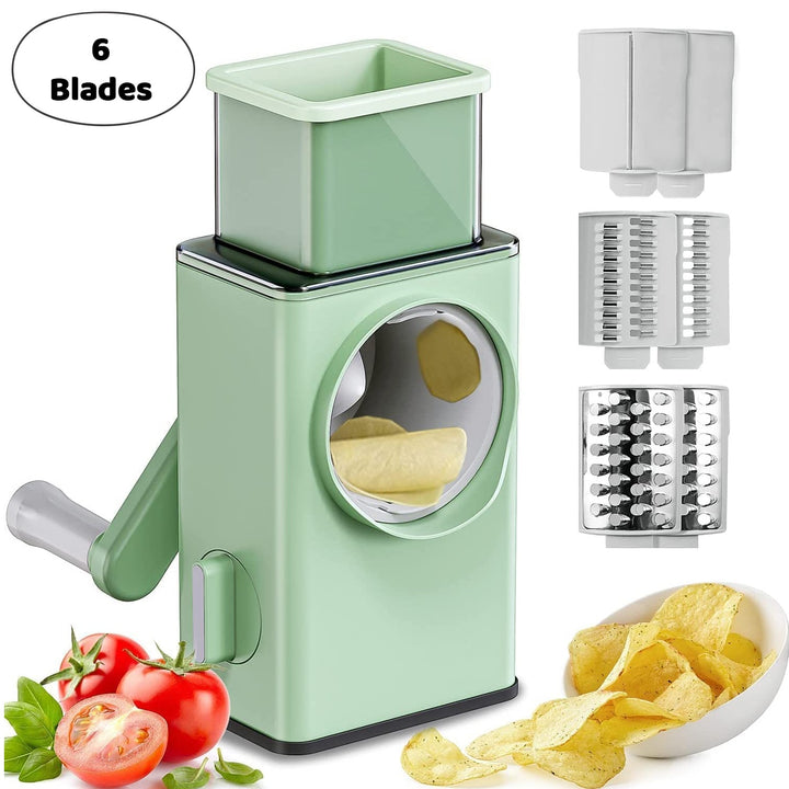 Stainless Steel Veg Chopper & Dicer with 6 Blades & Suction Base