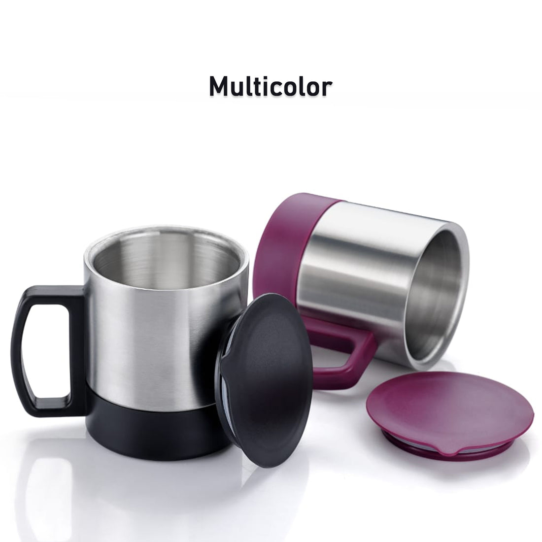 Insulated Stainless Steel Coffee & Tea Mug with Lid and Handle