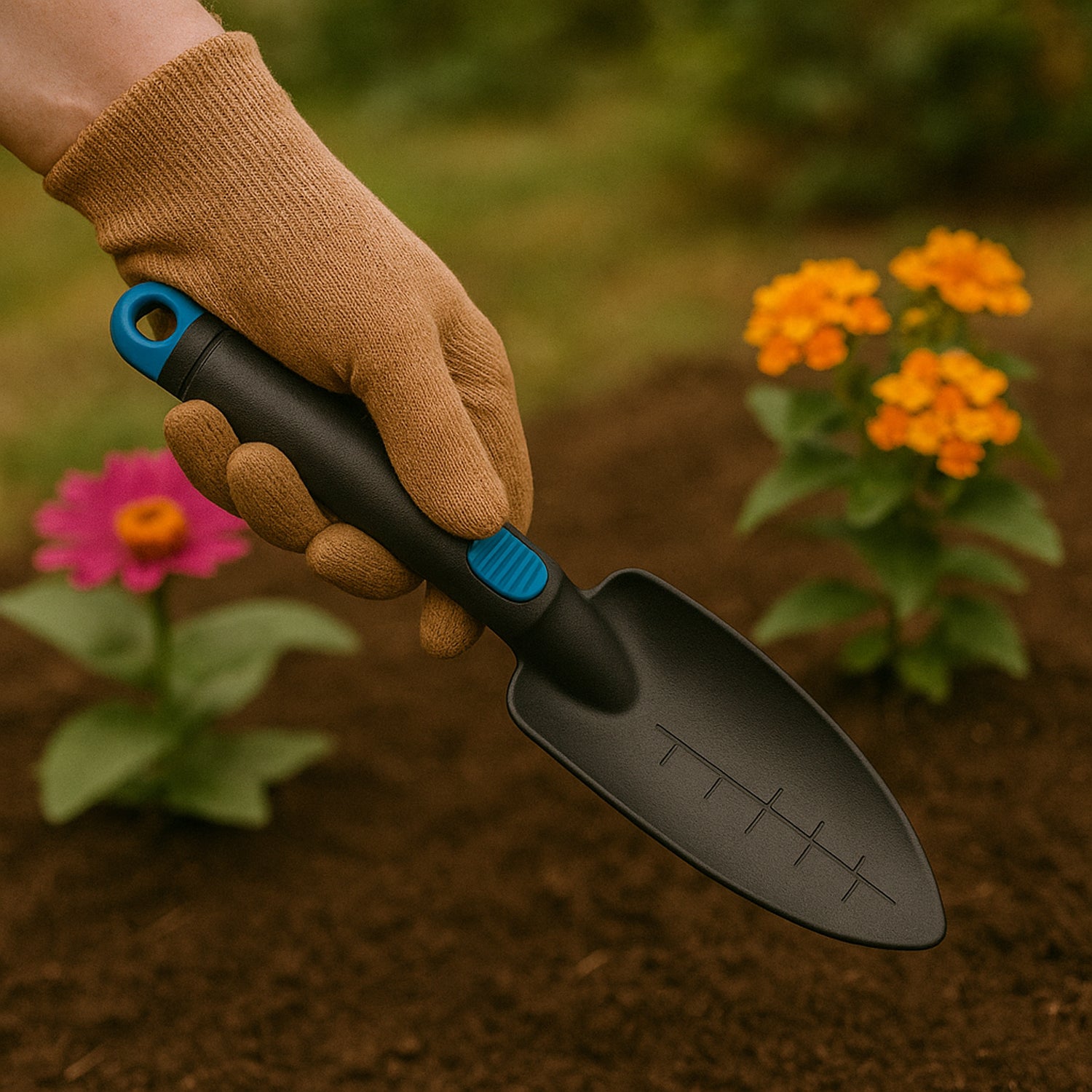 Heavy-Duty Garden Hand Trowel with Depth Marks (1 Pc)