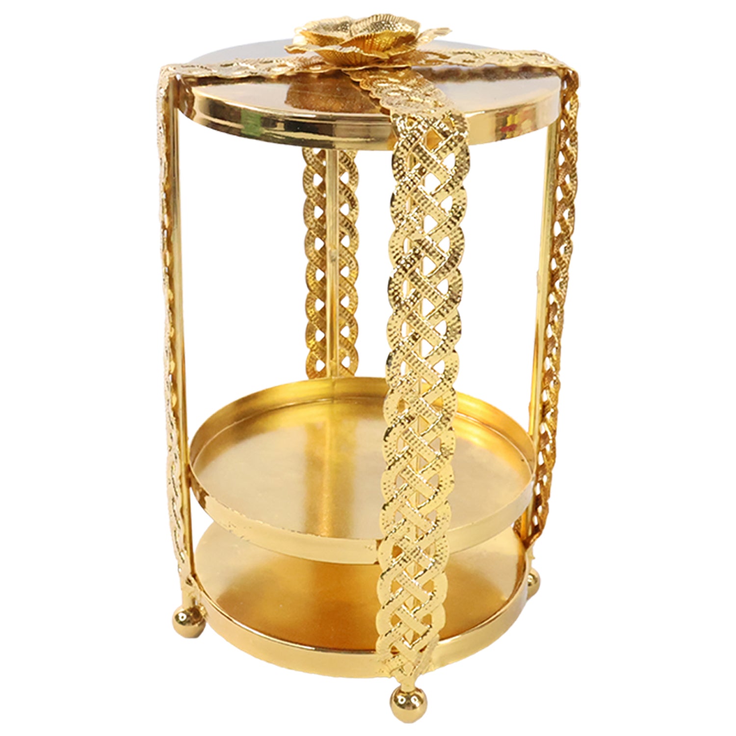 Golden Metal Candle Holder – Multipurpose Decorative Showpiece (1 Pc)