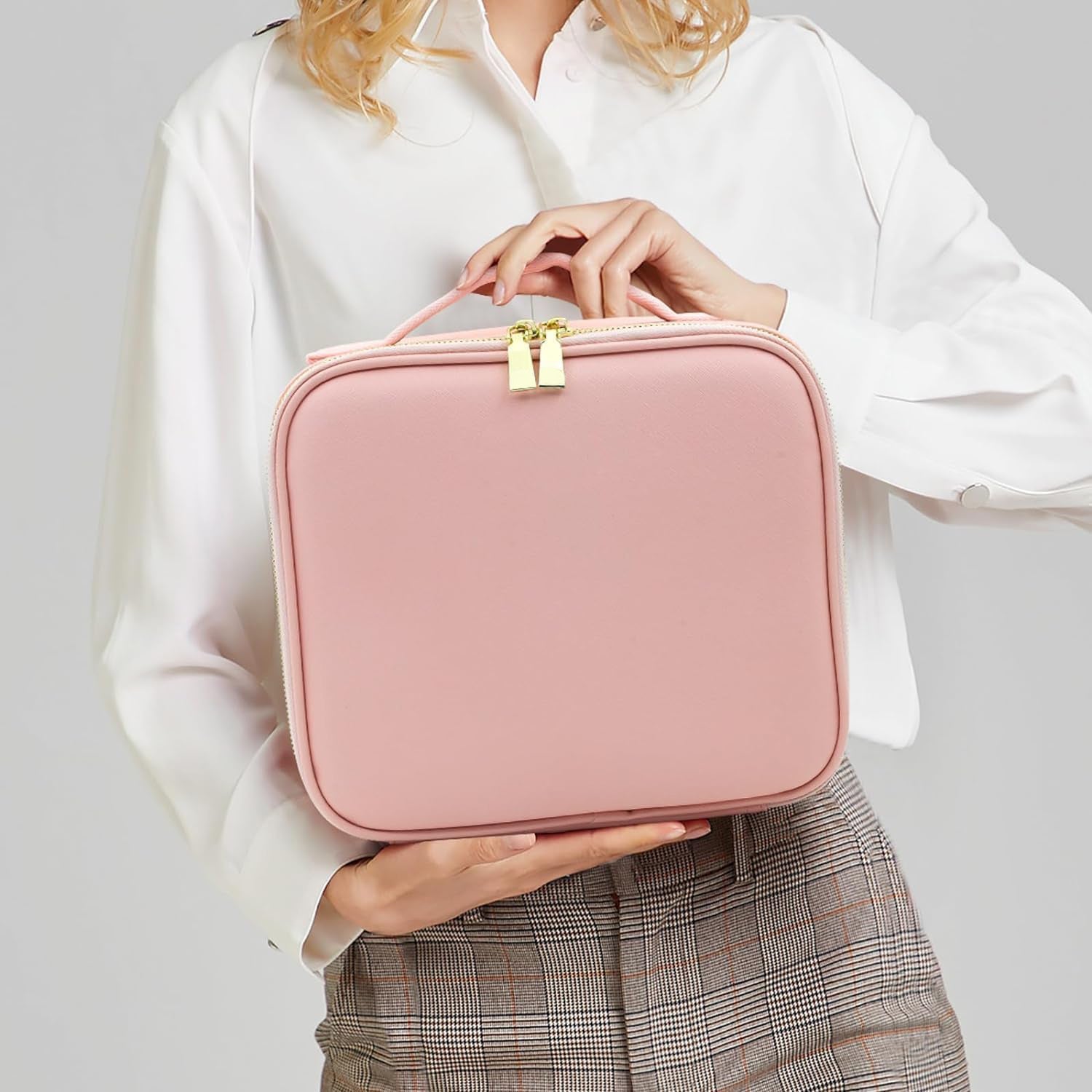 Pink LED Light Premium Makeup Organizer Box – Stylish Storage (1 Pc)