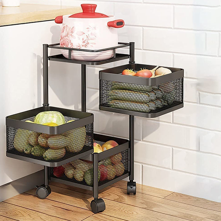Metal Kitchen Trolley Rack with Wheels – 3 or 4 Layer Storage