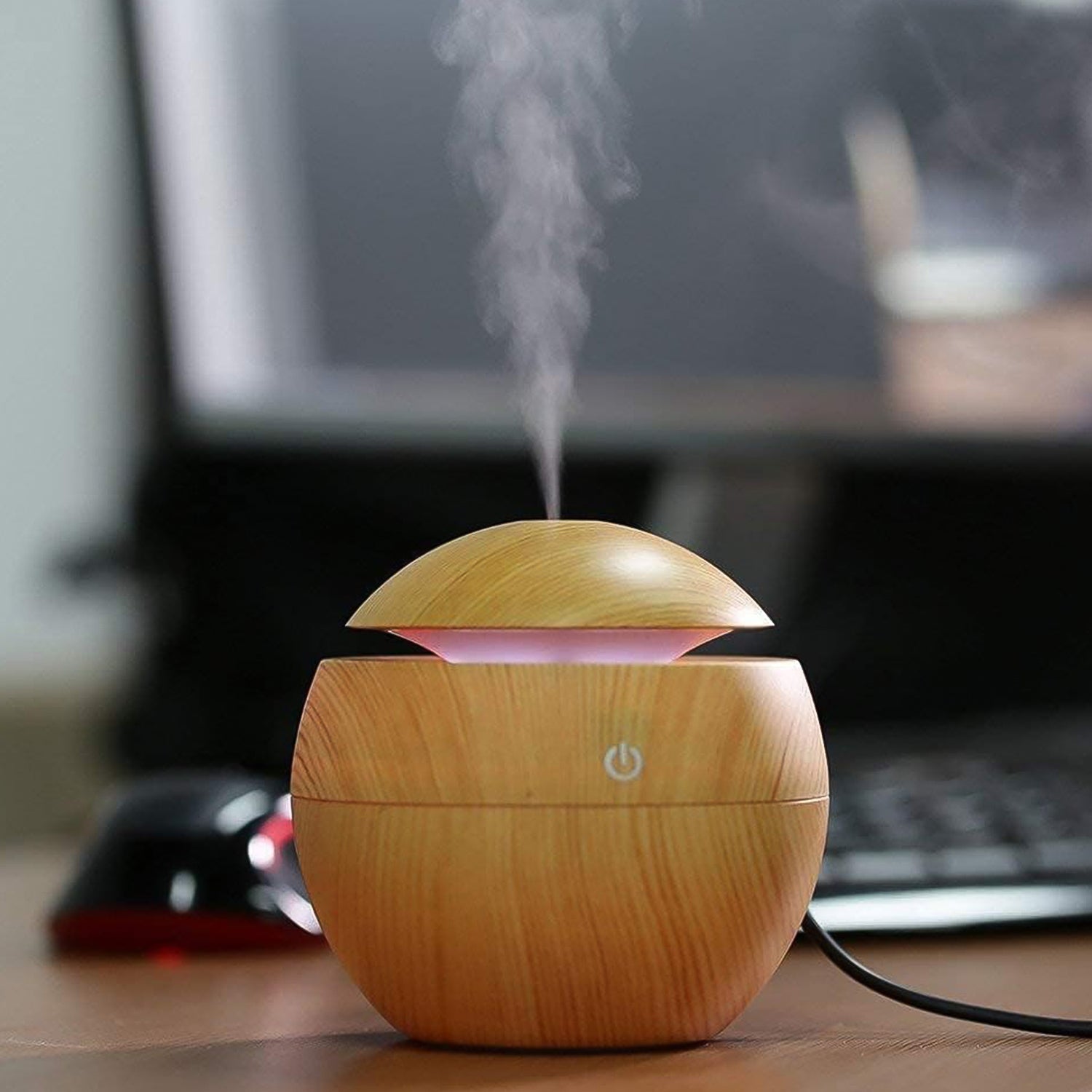 130ml USB Ultrasonic Aromatherapy Humidifier – Desktop Use (1 Pc)