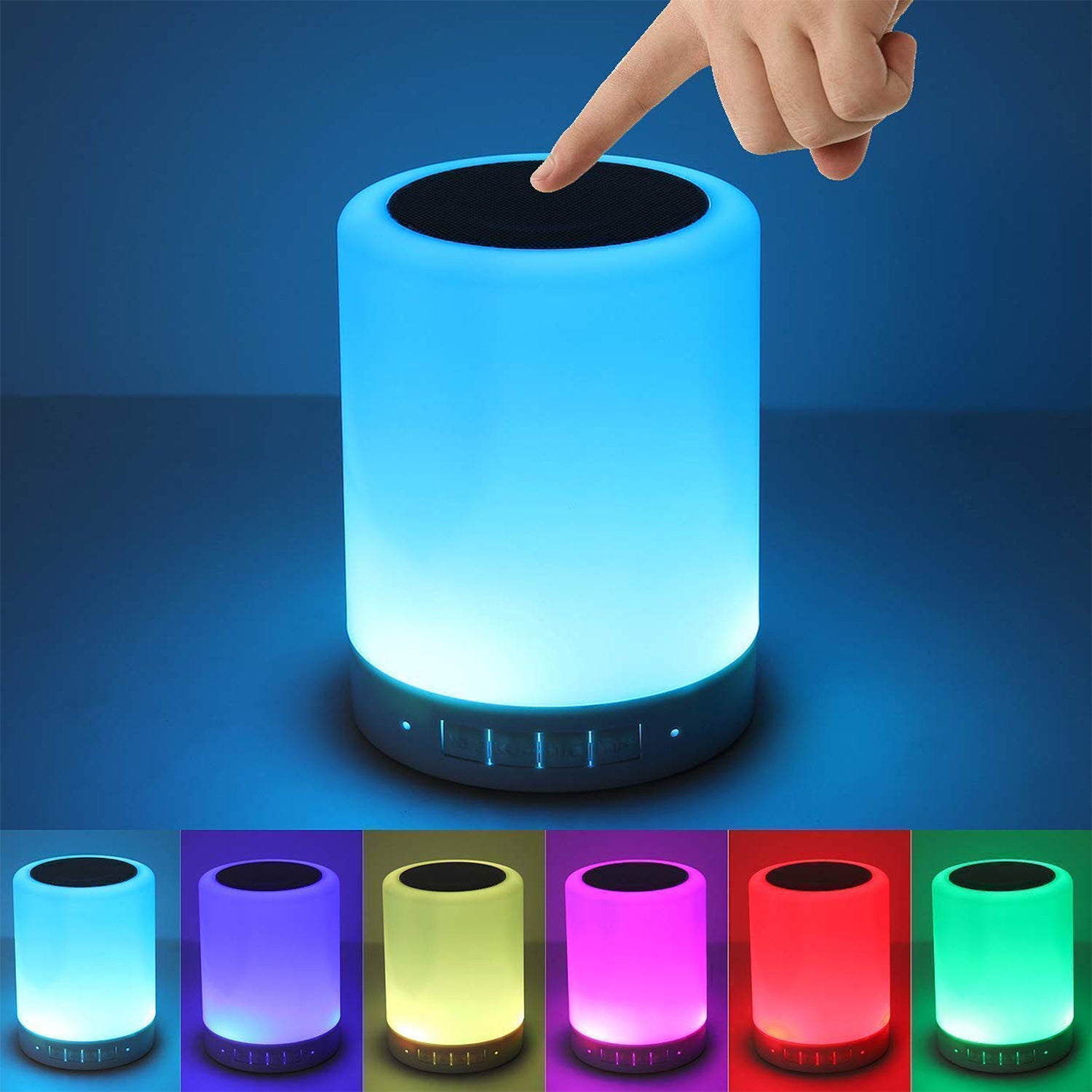 Wireless LED Night Light Touch Lamp with Built-in Speaker