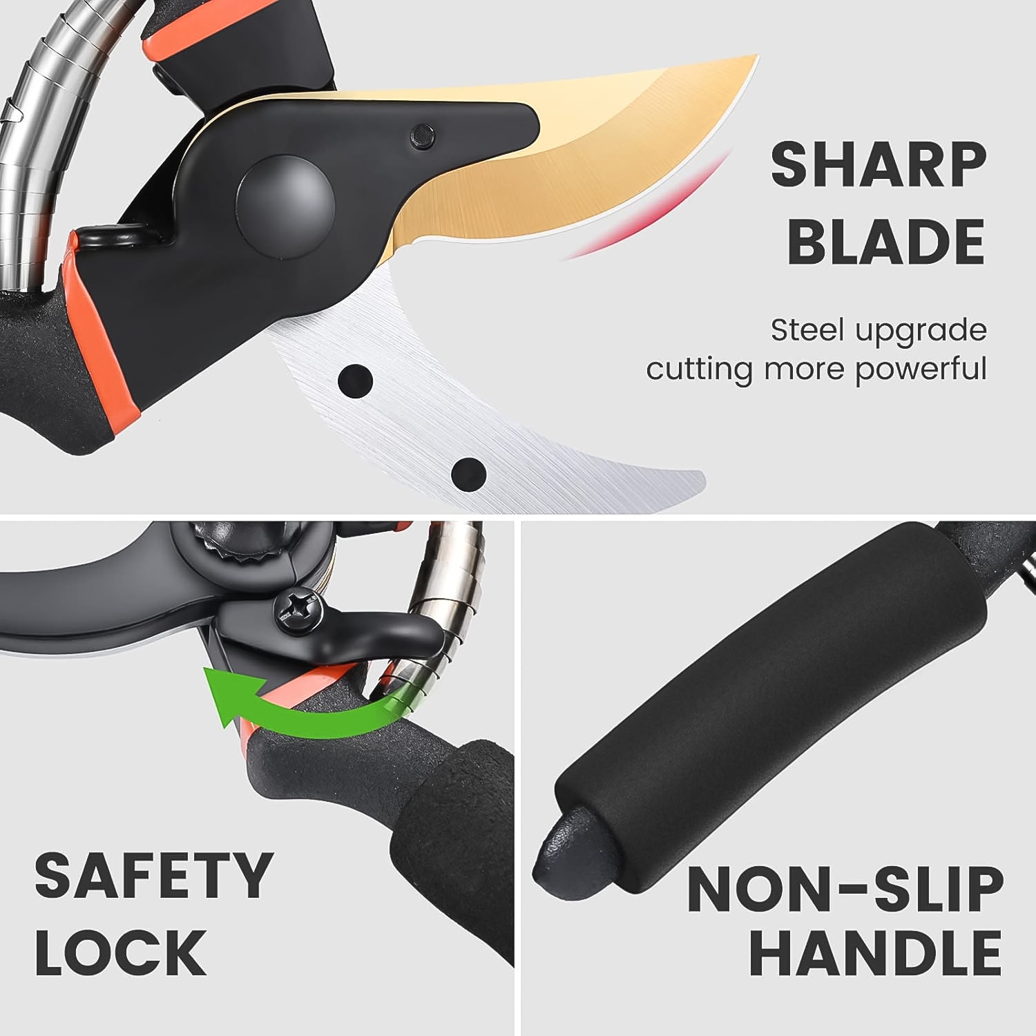 Sharp Garden Pruning Shears with Non-Slip Grip (1 Pc)