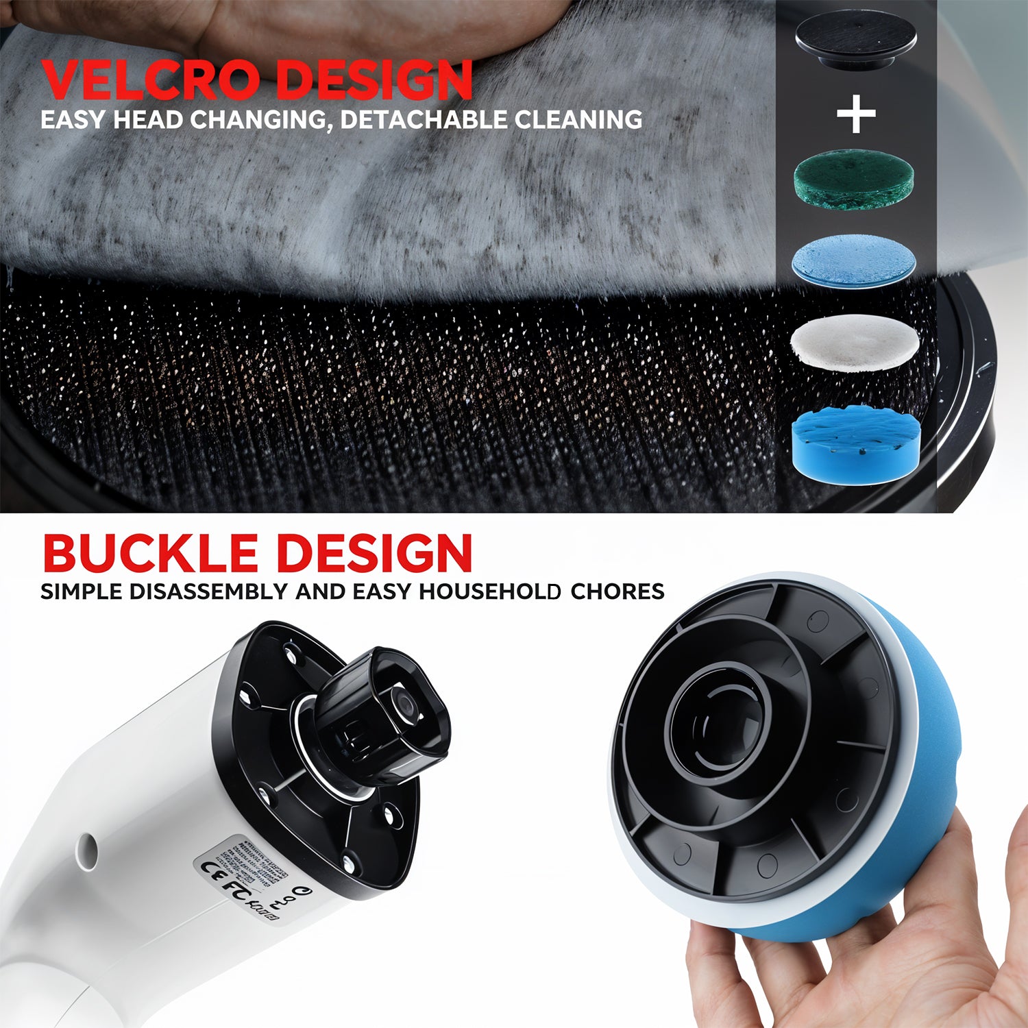 7-in-1 Electric Spin Scrubber Brush with Extension Handle (1 Set)