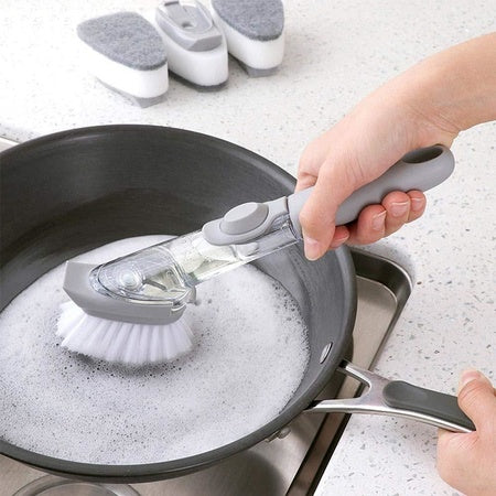 Automatic Liquid Dispenser Dish Brush Scrubber – Efficient Cleaning Tool