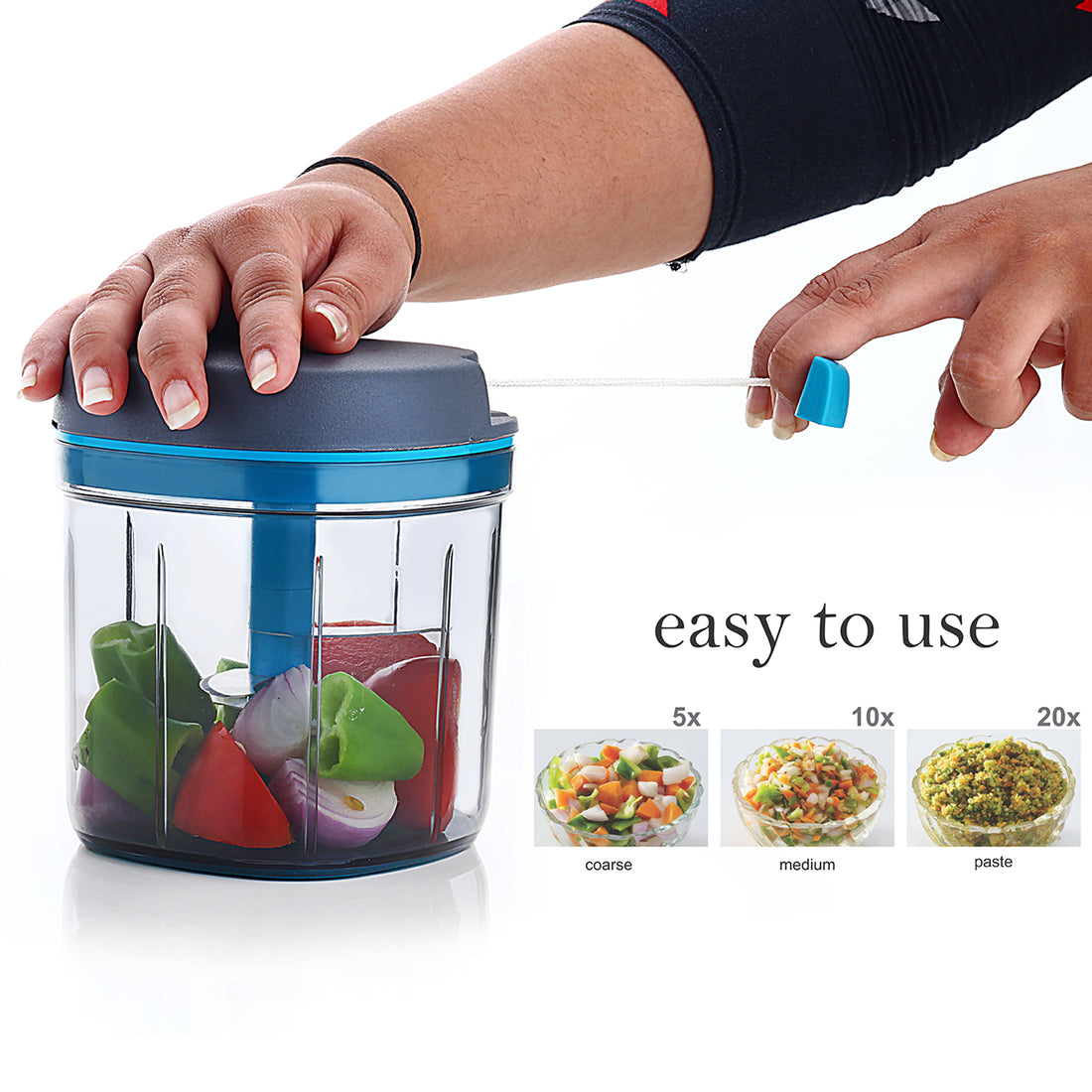 Ganesh Master XL Chopper – 5 Stainless Steel Blades (900ml)