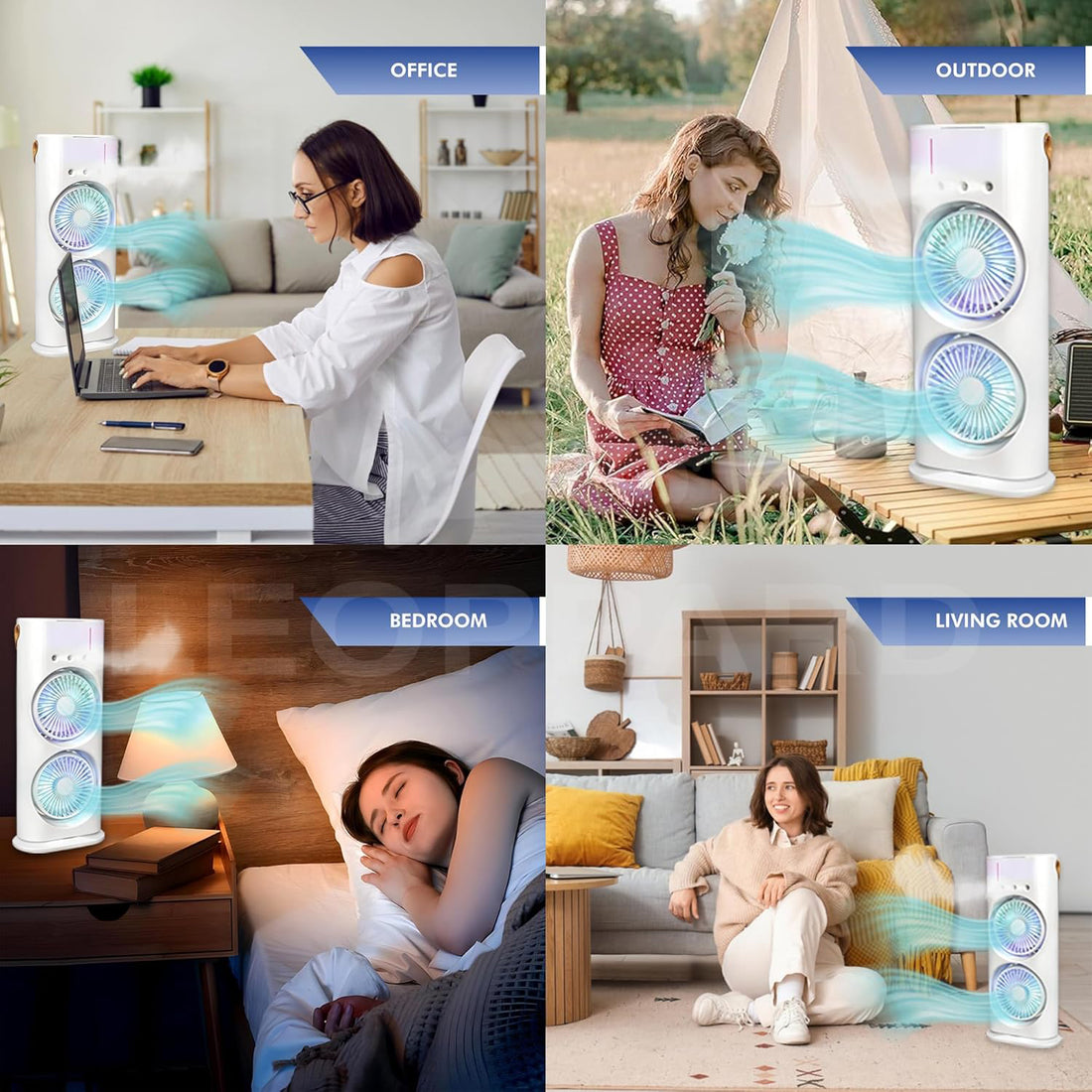 Desktop Double-Head Electric Fan – Powerful Air Cooler with Remote (1 Pc)