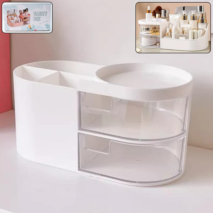 Multi-Functional Plastic Vanity Storage Box – Organizer for Makeup