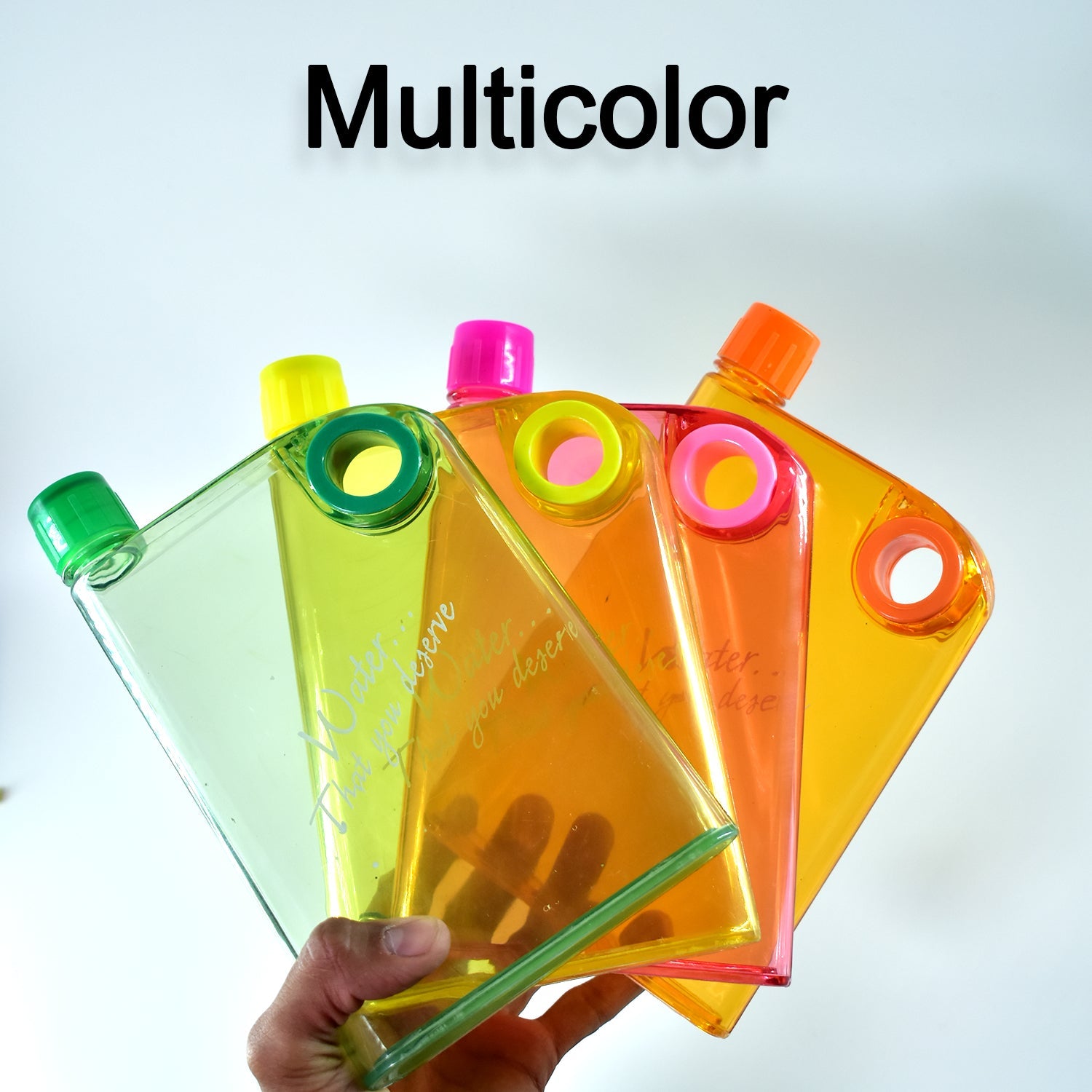 Notebook-Style Slim Water Bottle – 380ml, Multicolor Design