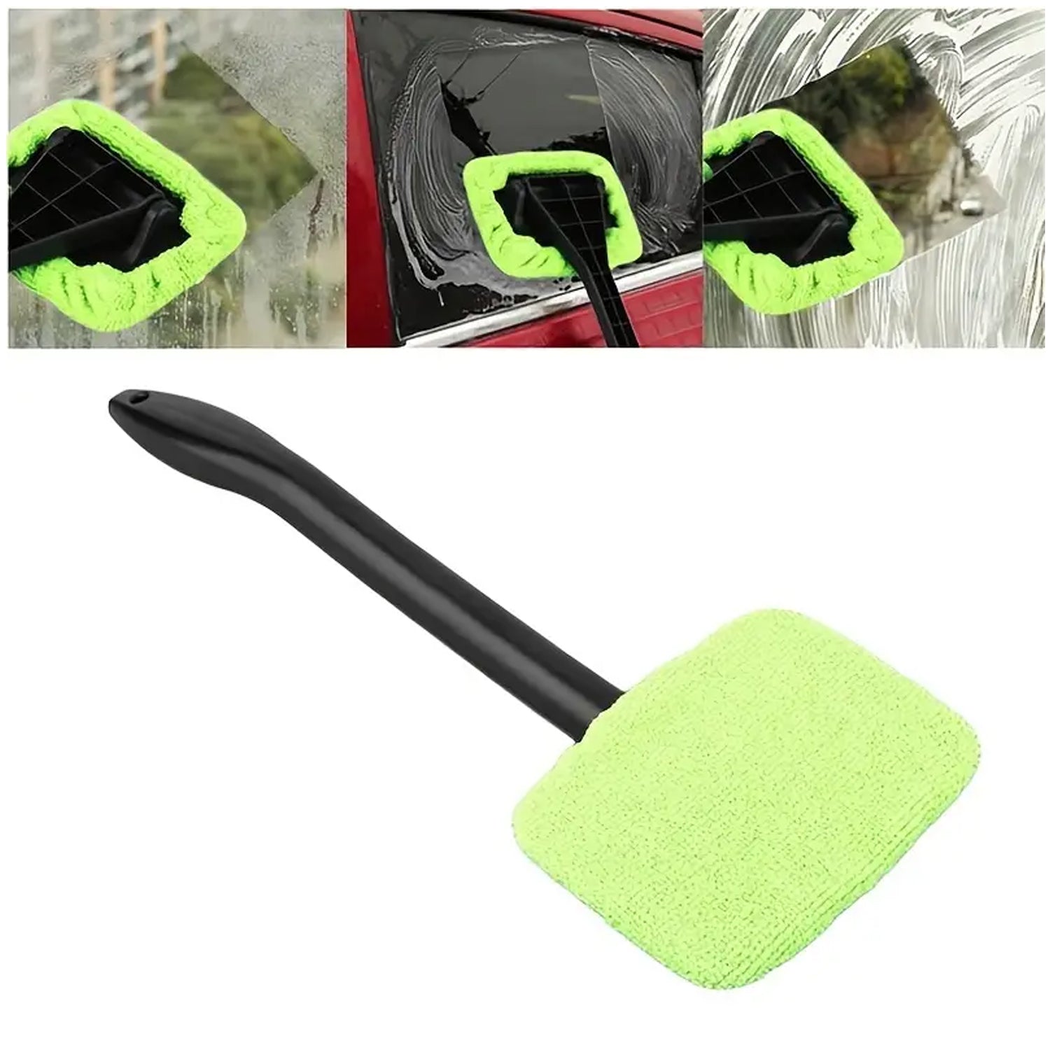 Car Windshield Glass Cleaner with Microfiber Wiper (38cm, 1 Pc)