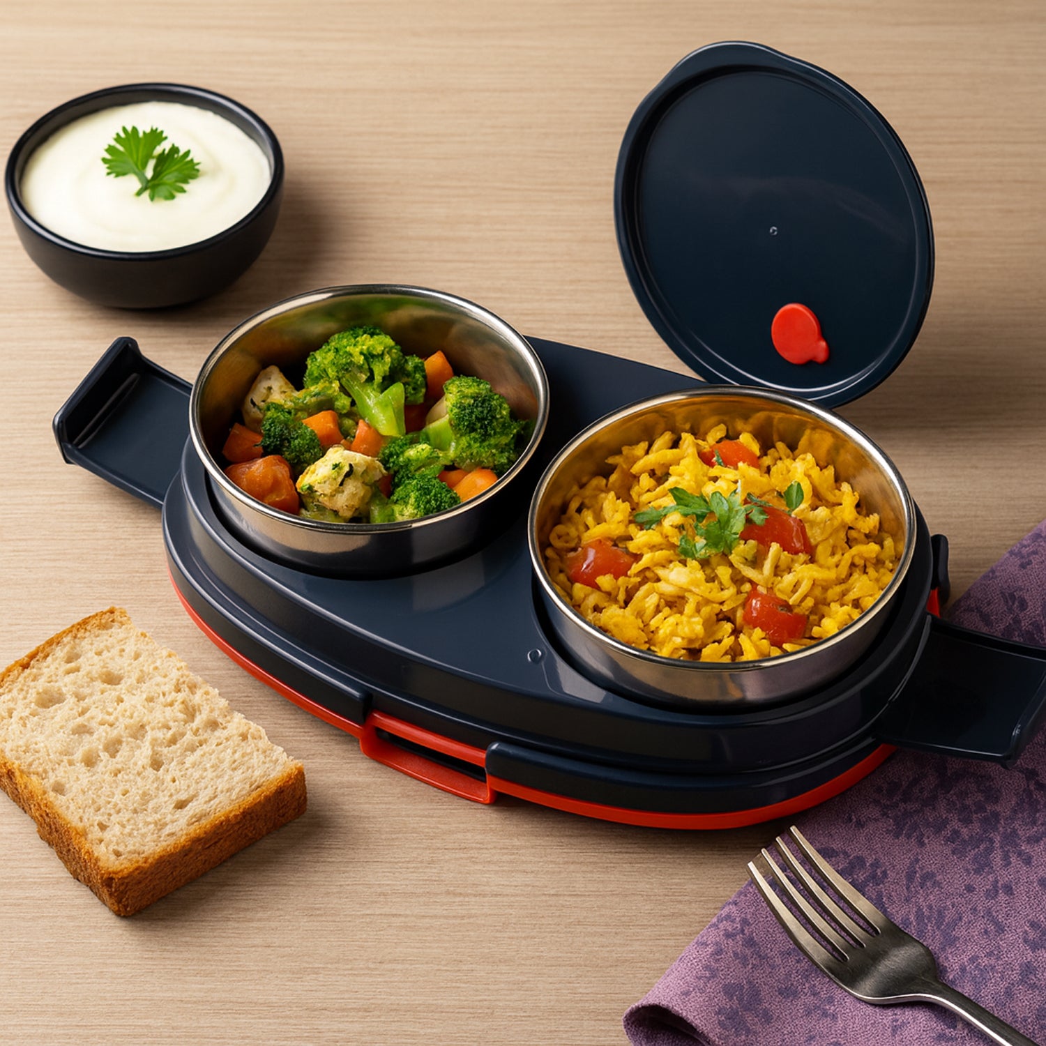 Orbit Electric Lunch Box with Dual Stainless Steel Containers