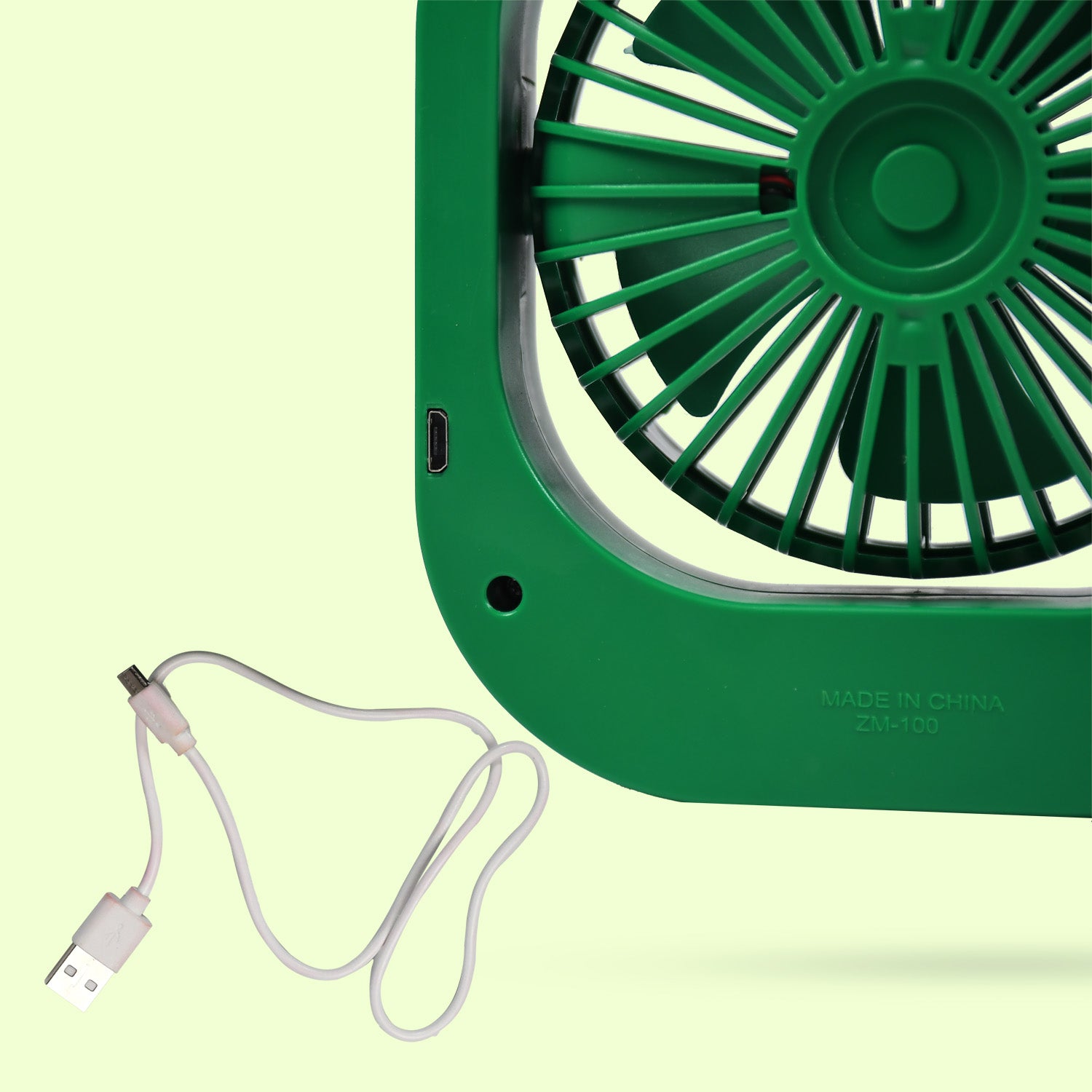 Portable USB Fan – Rechargeable, Quiet, 180° Rotating (Battery Not Included)