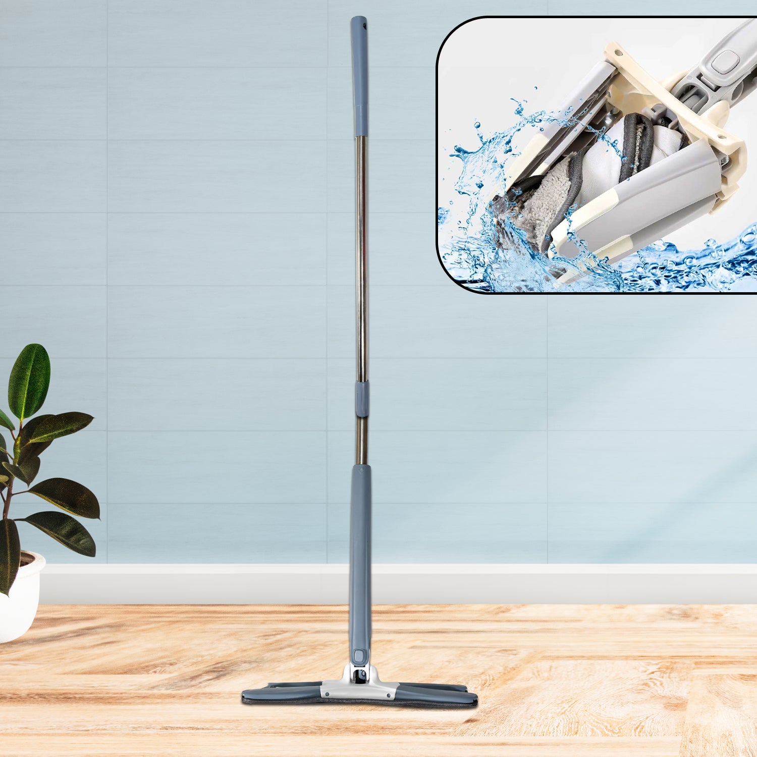 X-Shape Hands-Free Flat Mop – 360° Wet & Dry Floor Cleaner
