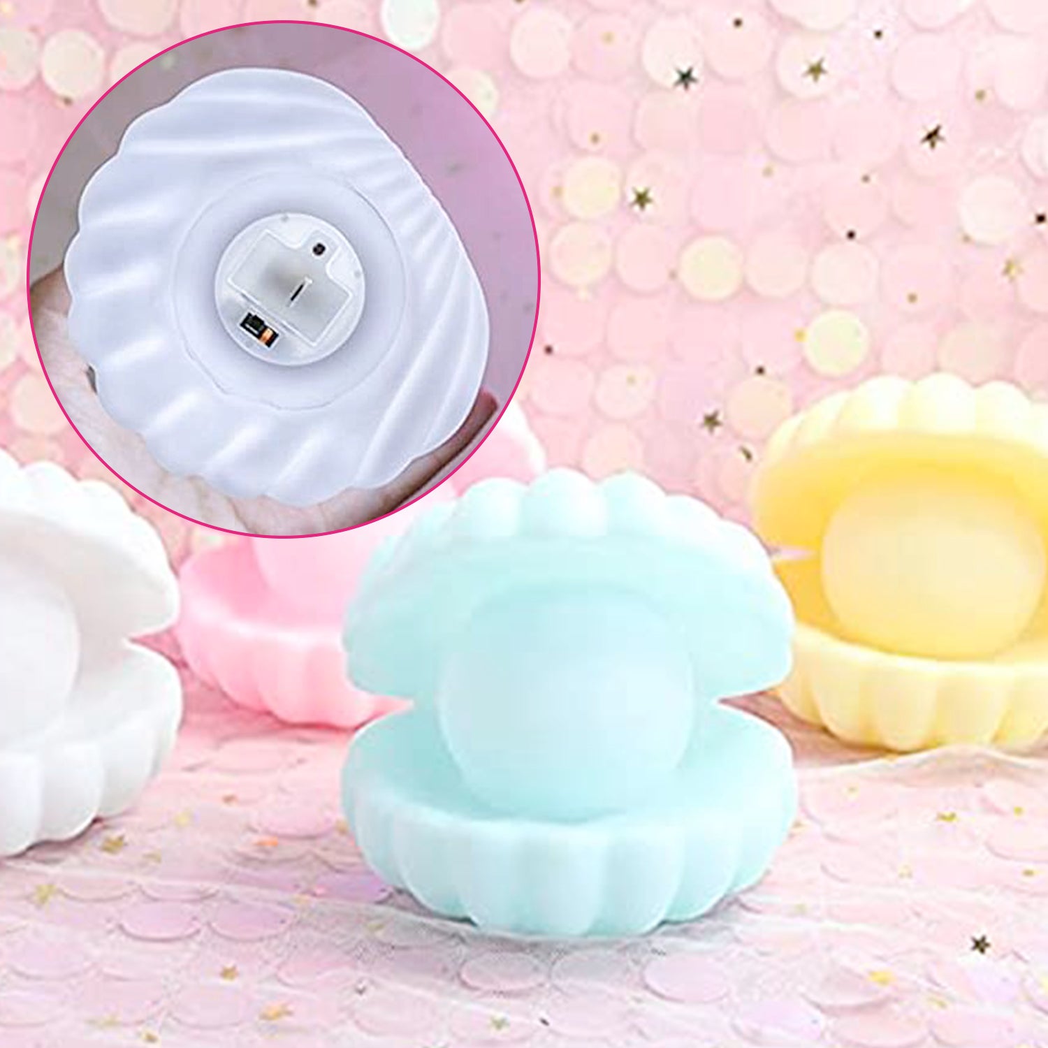 Pearl Shell LED Night Lamp – Decorative Light for Home & Bedroom