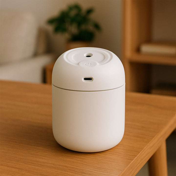 Portable Mini USB Humidifier with Light – 250ml Cool Mist for Home
