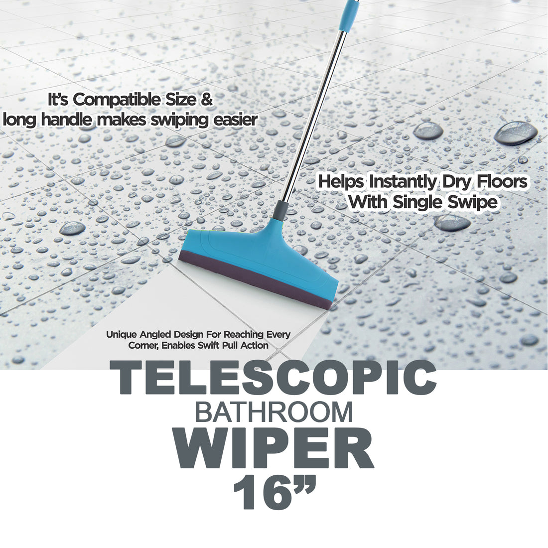 Adjustable Stainless Steel Bathroom Floor Wiper – Easy Clean Rod