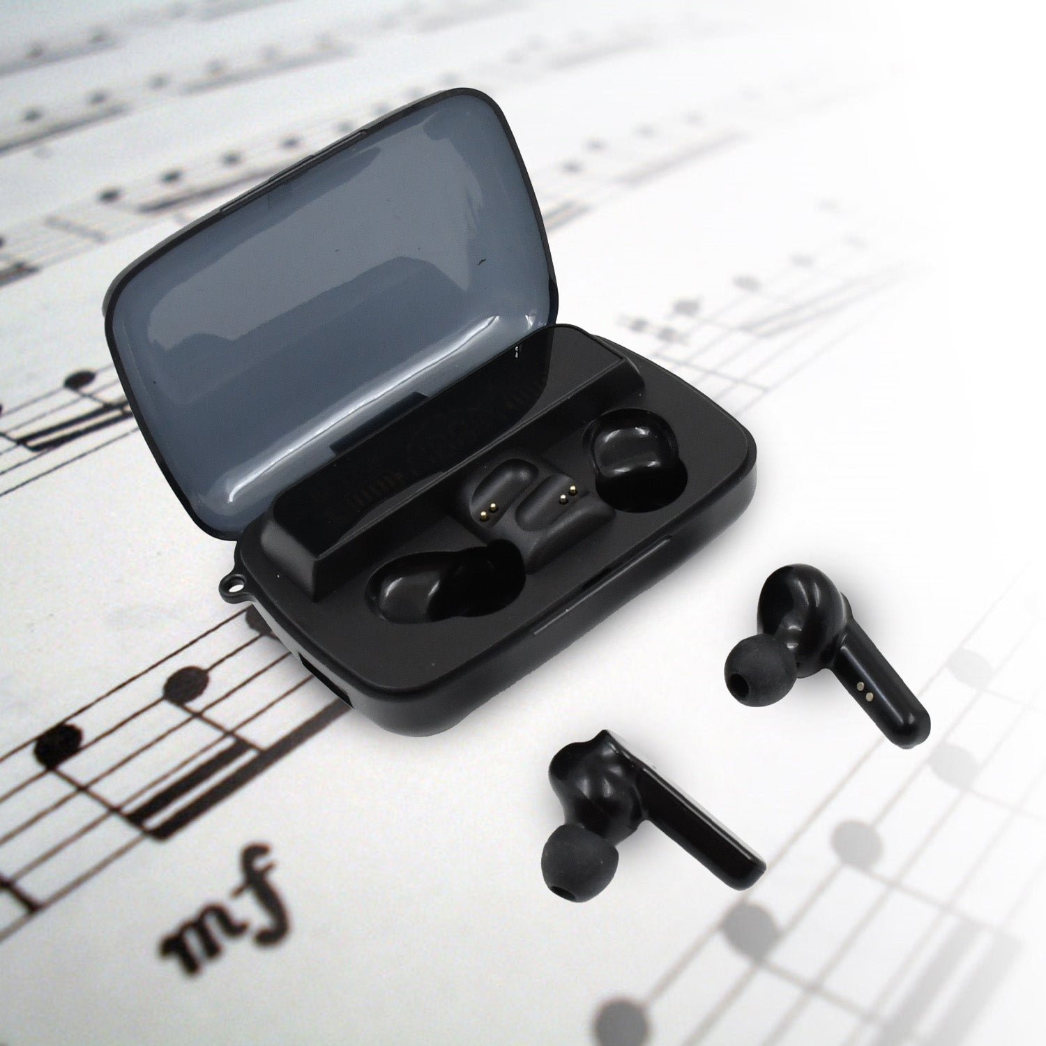 Wireless Bluetooth Earbuds with Mic, Deep Bass & Charging Case