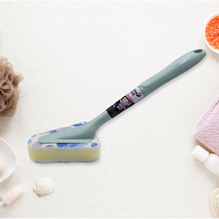 Universal Triangular Sponge Brush – Long Handle for Kitchen & Bathroom