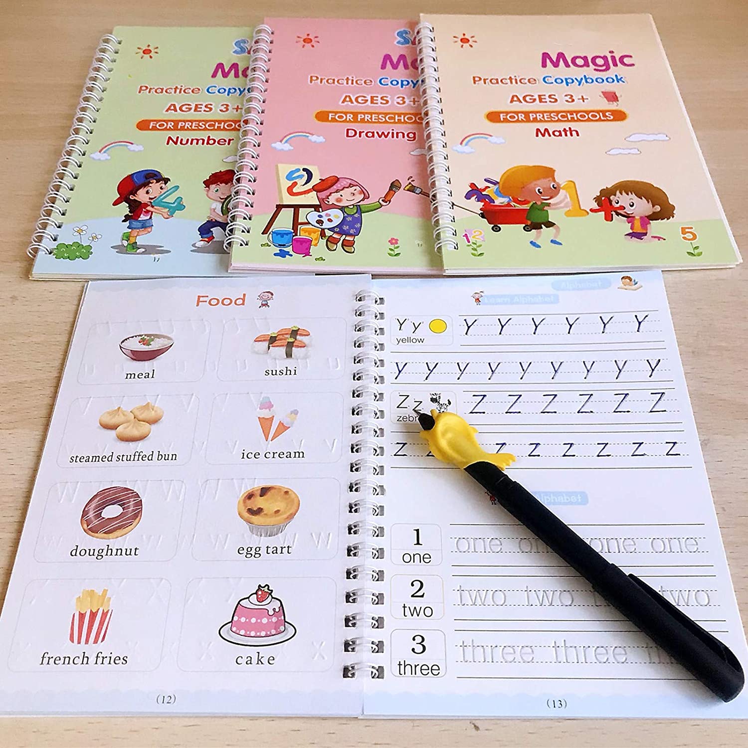 4-Piece Magic Copybook Set – For Kids & Adults, Ideal for Writing Notes
