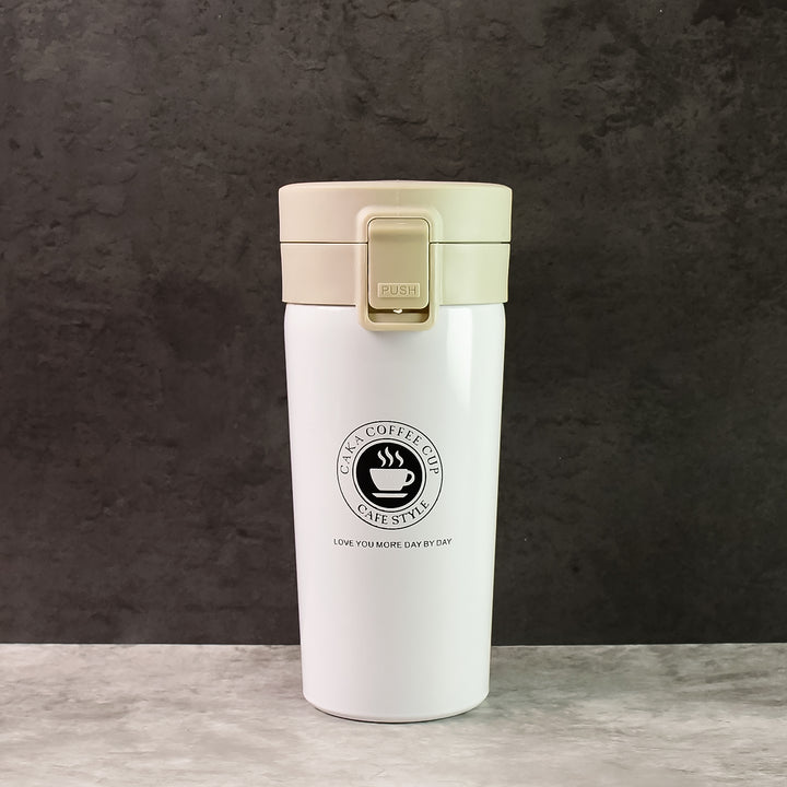 Stainless Steel Vacuum Coffee Flask – 400ml, Flip Lock Lid