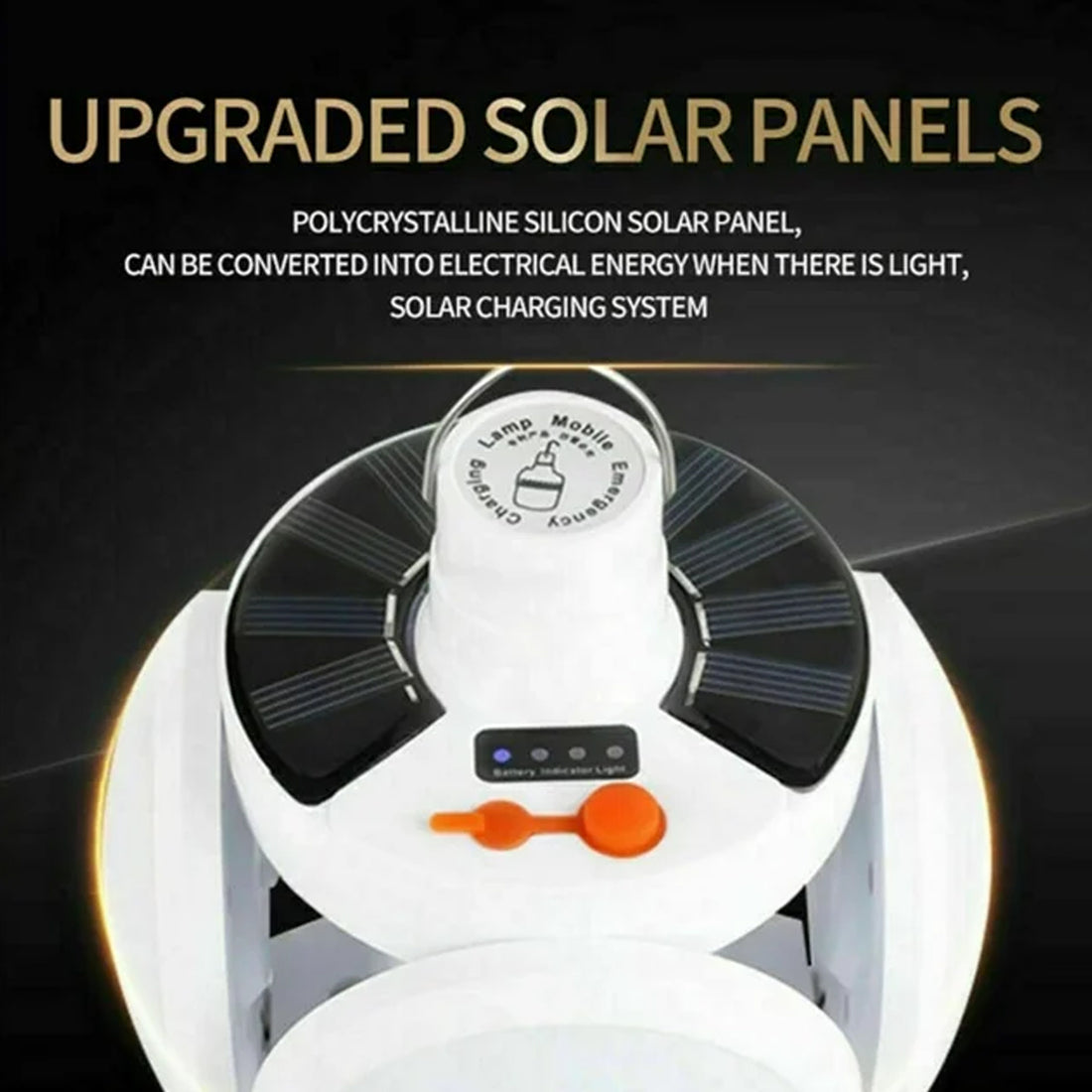 Solar LED Emergency Light Bulb – USB Rechargeable, 5 Modes, IP65 Waterproof