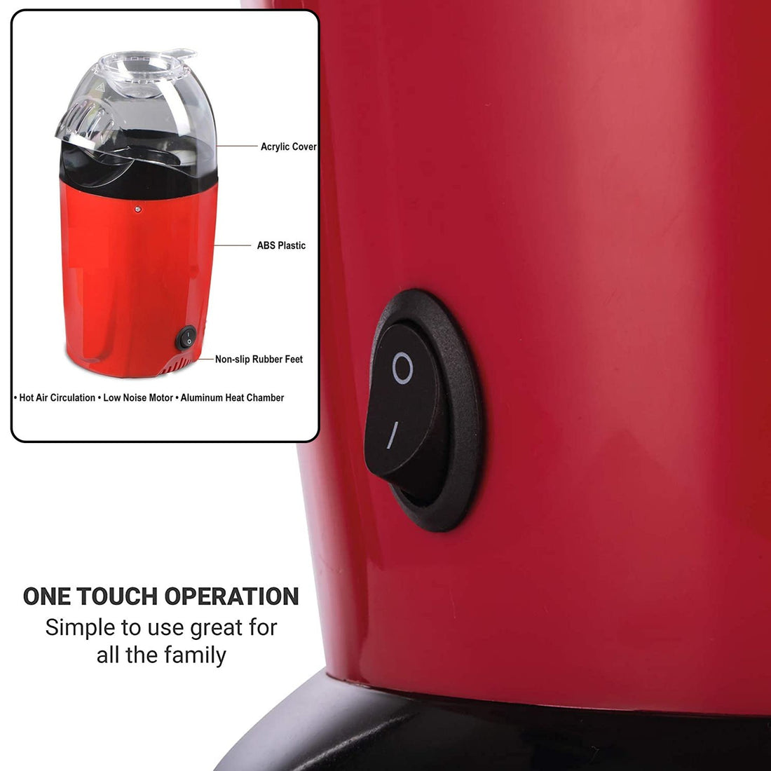 Electric Hot Air Popcorn Maker – Fast & Healthy Snack Machine
