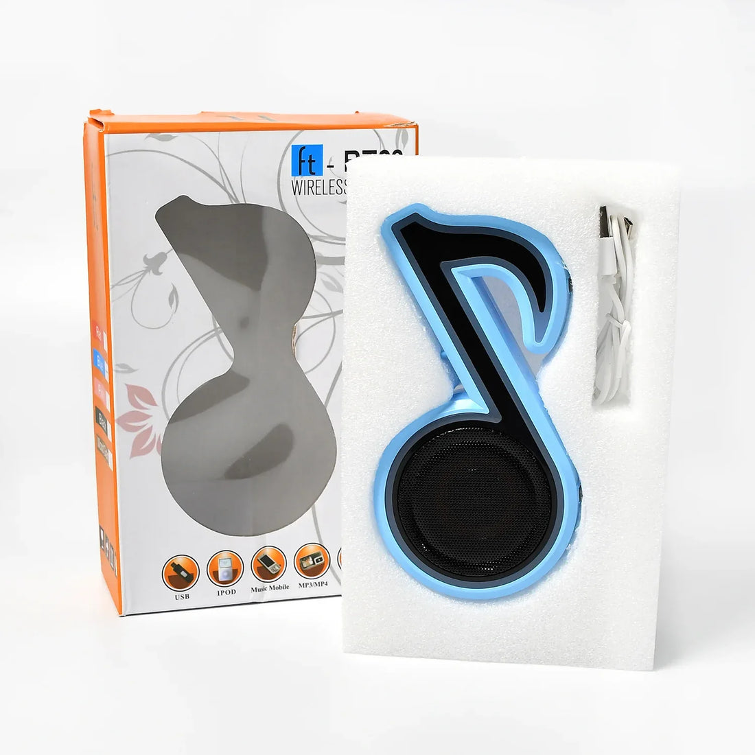 Mini Portable Music Note Speaker with LED Lights – Subwoofer Sound - fiveend.com