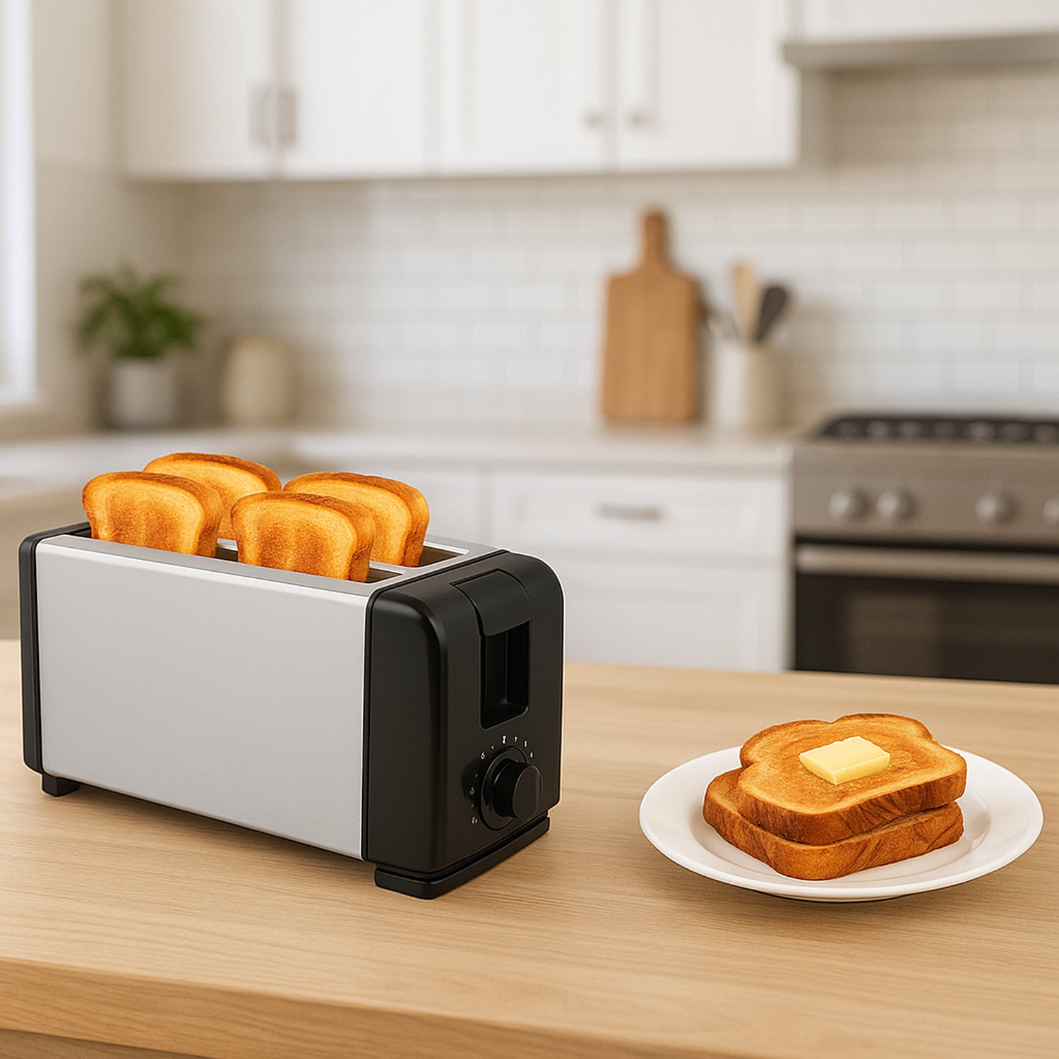 Orbit Adjustable Pop-Up Toaster – 1200W, Fast & Even Toasting