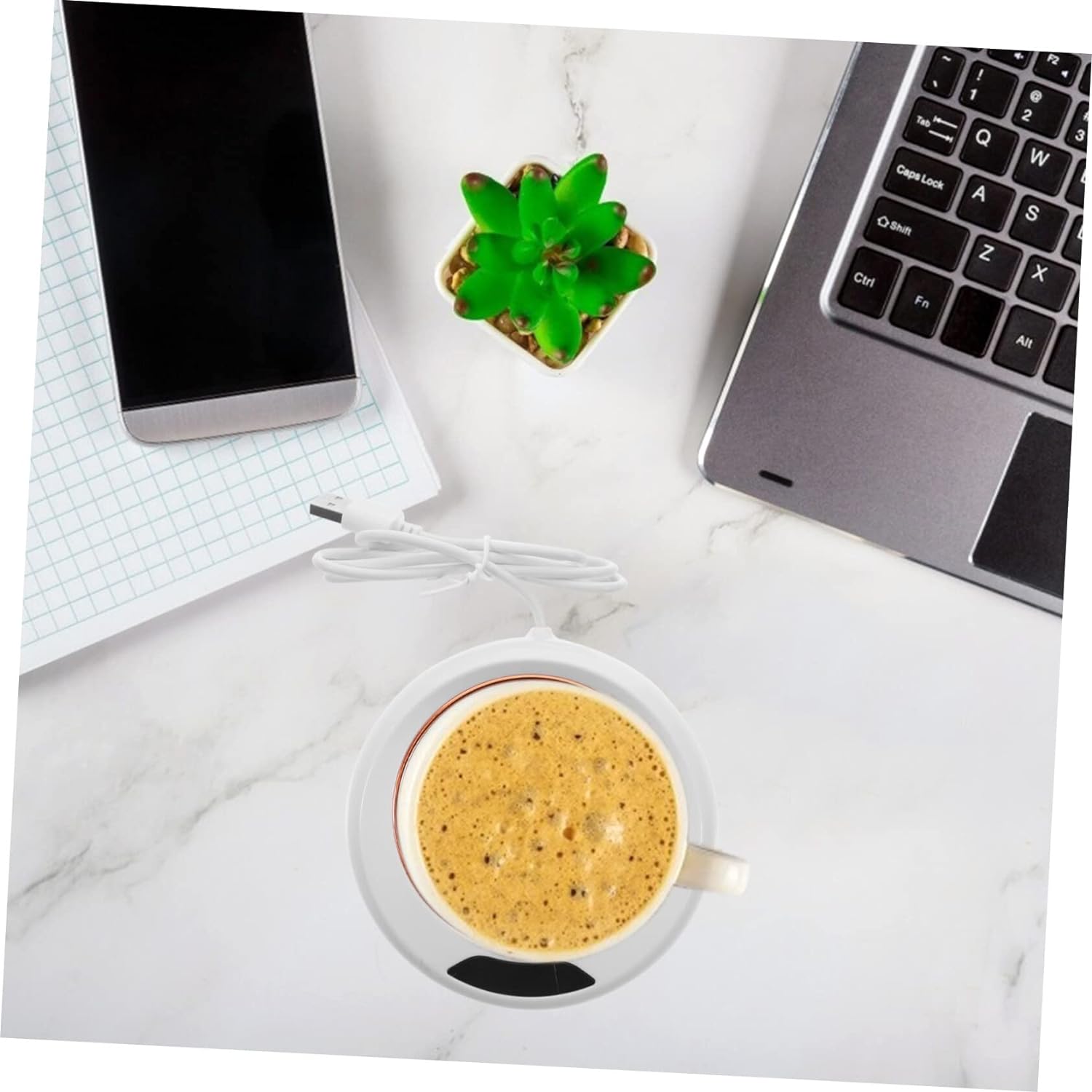 USB Heated Coaster - Portable Coffee Mug Warmer for Office Desk