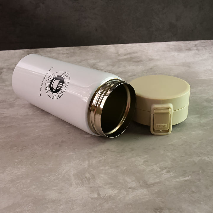 Stainless Steel Vacuum Coffee Flask – 400ml, Flip Lock Lid